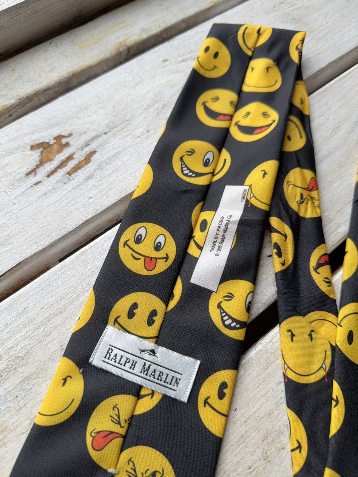 Vintage Vintage Retro 1995 SMILEY FACES Ralph Marlin USA tie Size ONE SIZE - 7 Thumbnail