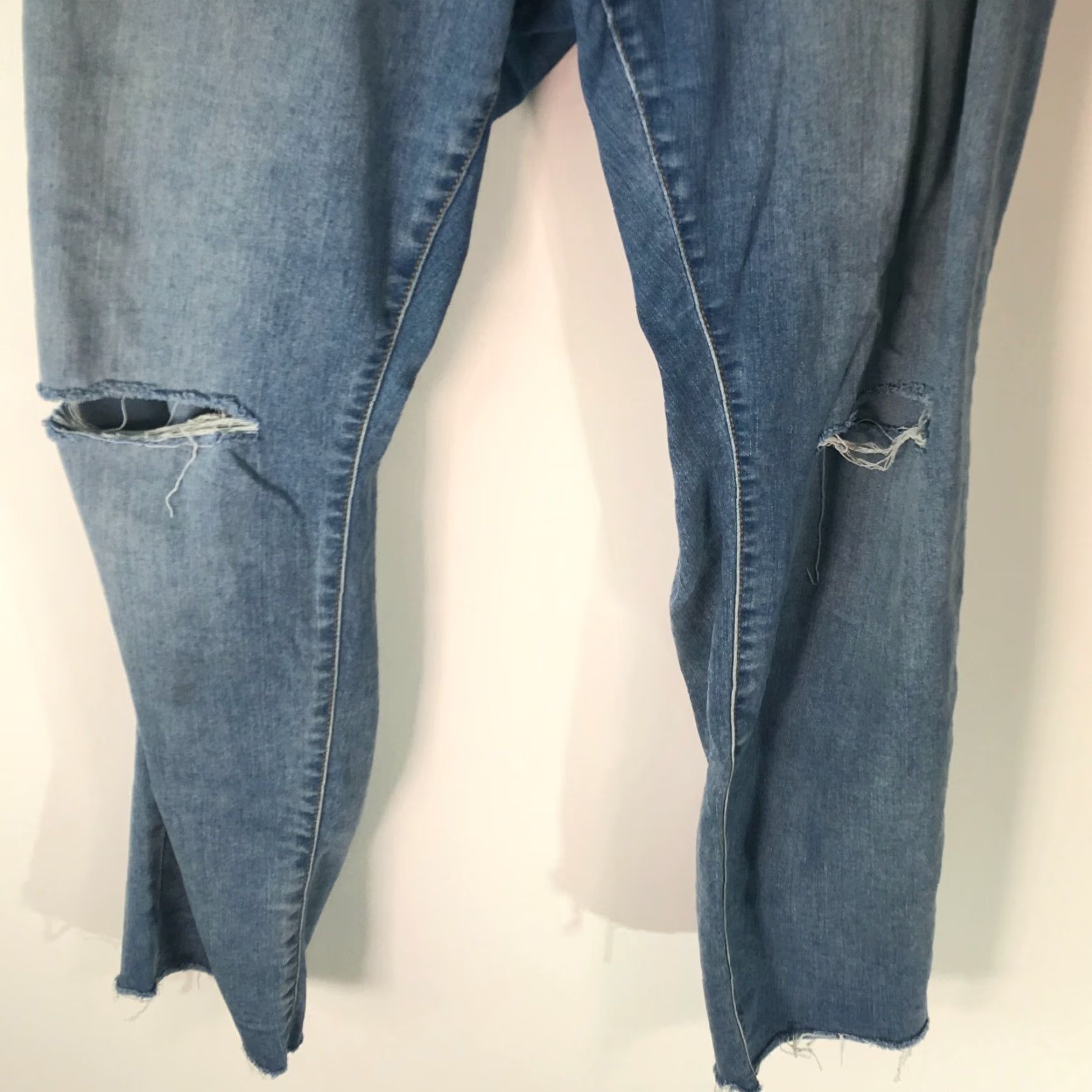 Vintage Ava And Viv Womens Power Stretch Distressed Blue Jegging Jeans 22W Denim Size 22W Size 40" / US 18 - 5 Thumbnail