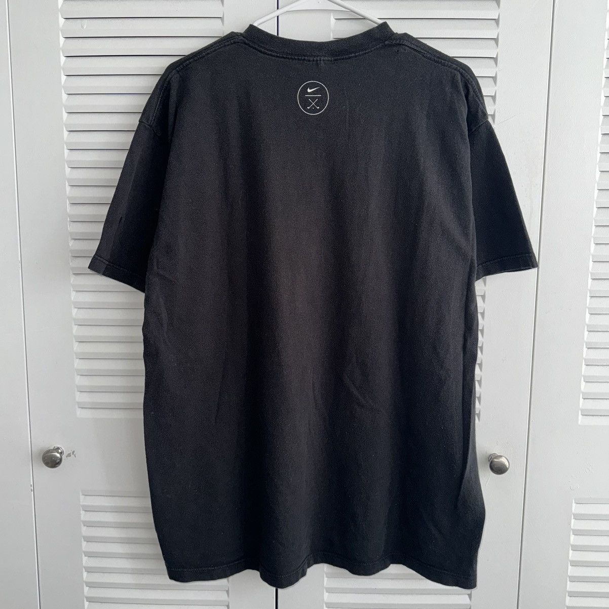 Nike Crazy Vintage 90s Nike Hole in 1 Funny Faded Black Tee Size US L / EU 52-54 / 3 - 3 Thumbnail