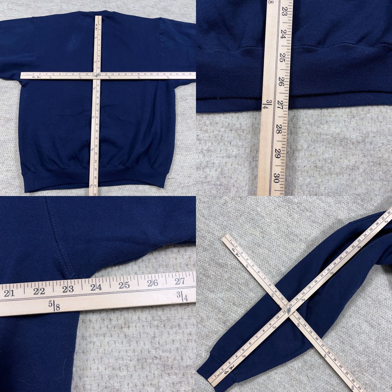 Fruit Of The Loom Vintage Fruit of the Loom Sweatshirt Men L Blue Crewneck Logo Embroidered 90s USA Flag Quilted Knit Pullover Sweatshirt Size US L / EU 52-54 / 3 - 8 Thumbnail
