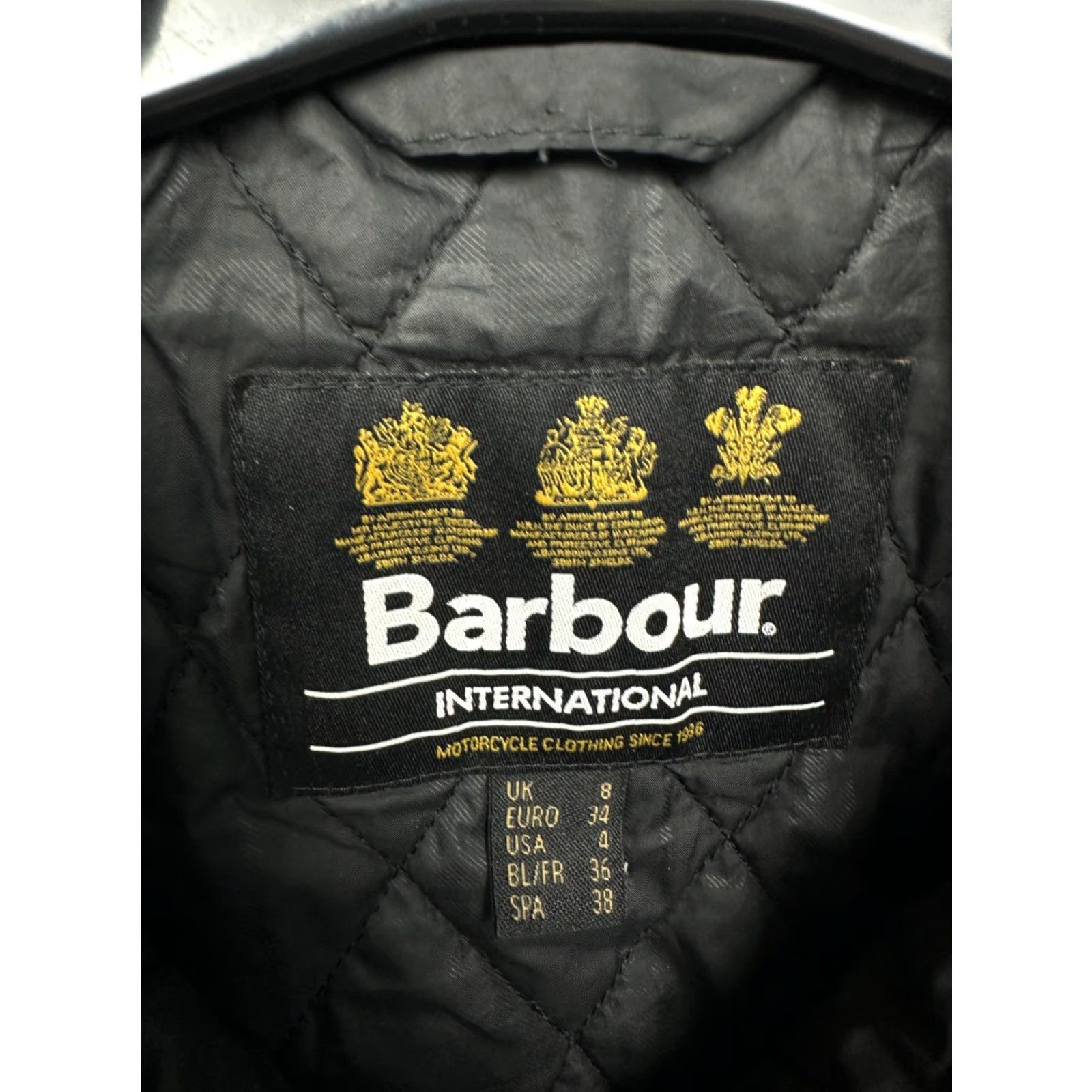 Barbour Barbour International Fins Wax Jacket Womens UK 8 Barbour Jacket Waxed Motorcycle Jacket Black Size UK 8 Women Size S / US 4 / IT 40 - 4 Thumbnail