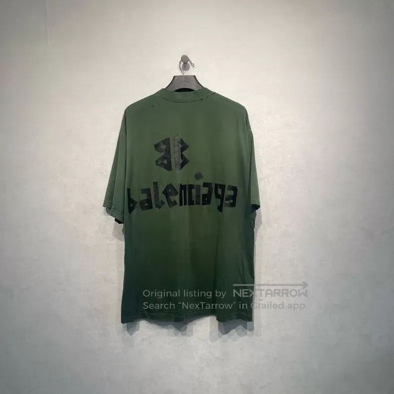 Balenciaga Balenciaga Tape green short sleeve t-shirt Size US L / EU 52-54 / 3 - 2 Thumbnail
