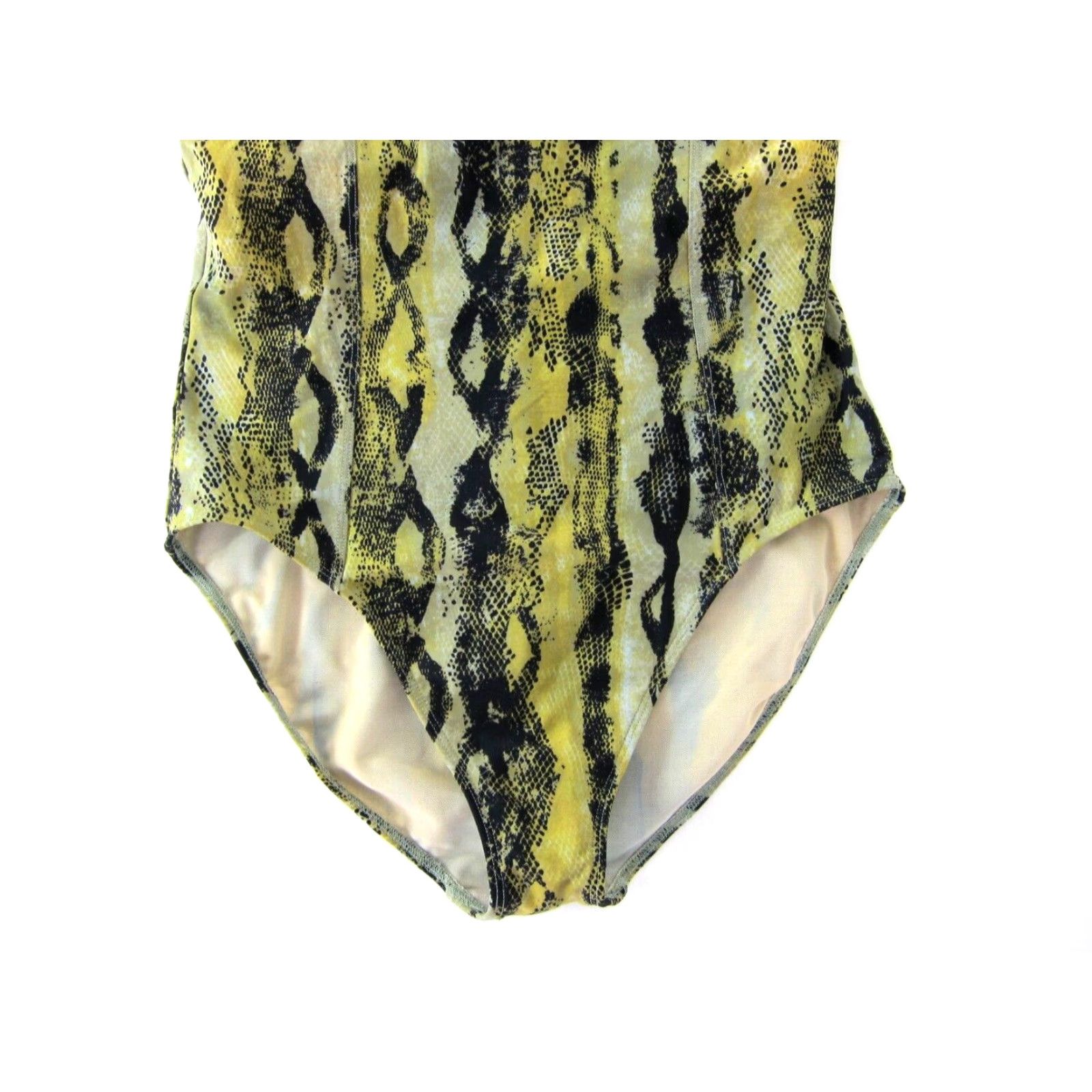 Vintage VINTAGE Shape FX Green Yellow Snake Built In Bra Slimming One Piece Swimsuit 16 Size ONE SIZE - 5 Thumbnail