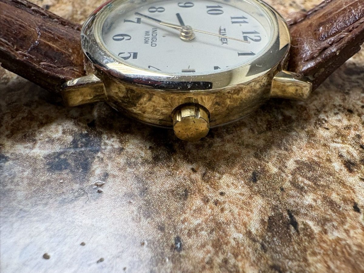 Timex Vintage Indiglo Women Gold Brown Leather Quartz Analog Watch Size ONE SIZE - 3 Thumbnail