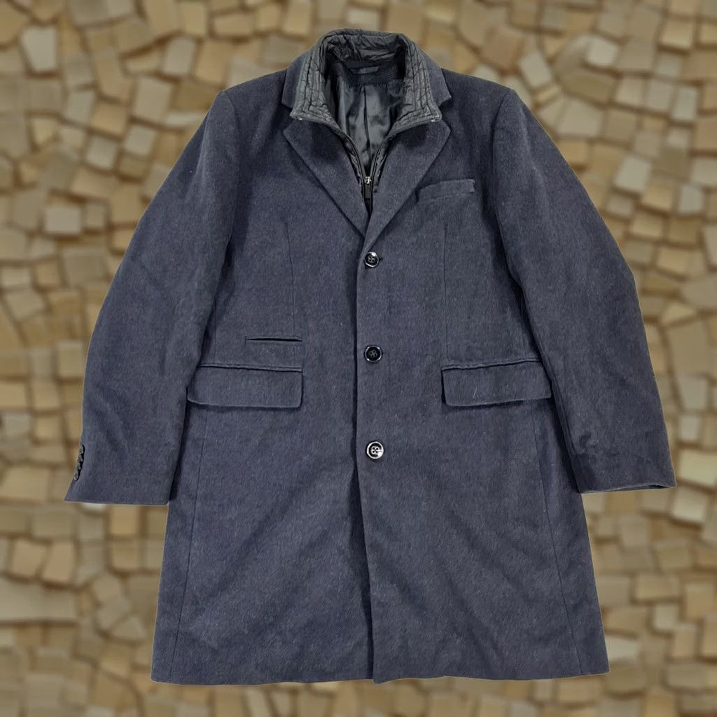 Vintage Conbipel Coat Navy Blue Wool Single-Breasted 42 IT52 Men Overcoat Long Winter Vintage No Size US XS / EU 42 / 0 - 1 Thumbnail