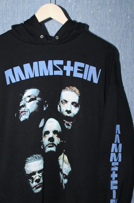 Vintage 90s Rammstein Burning Man Band Rock Graphic Hoodie Size L