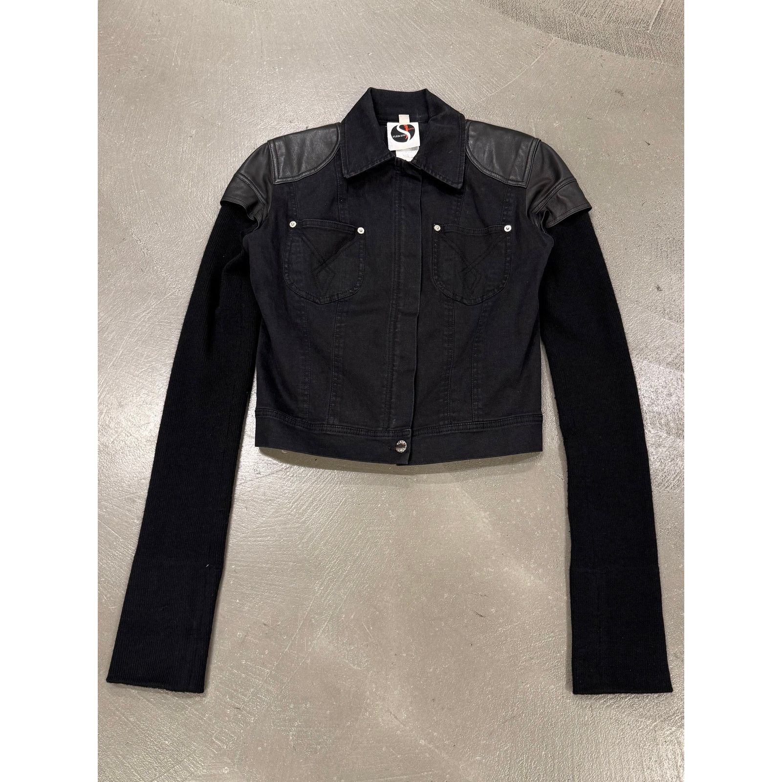 plein sud 2000s Plein Sud hybrid biker jacket with leather shoulders Size US L / EU 52-54 / 3 - 1 Thumbnail