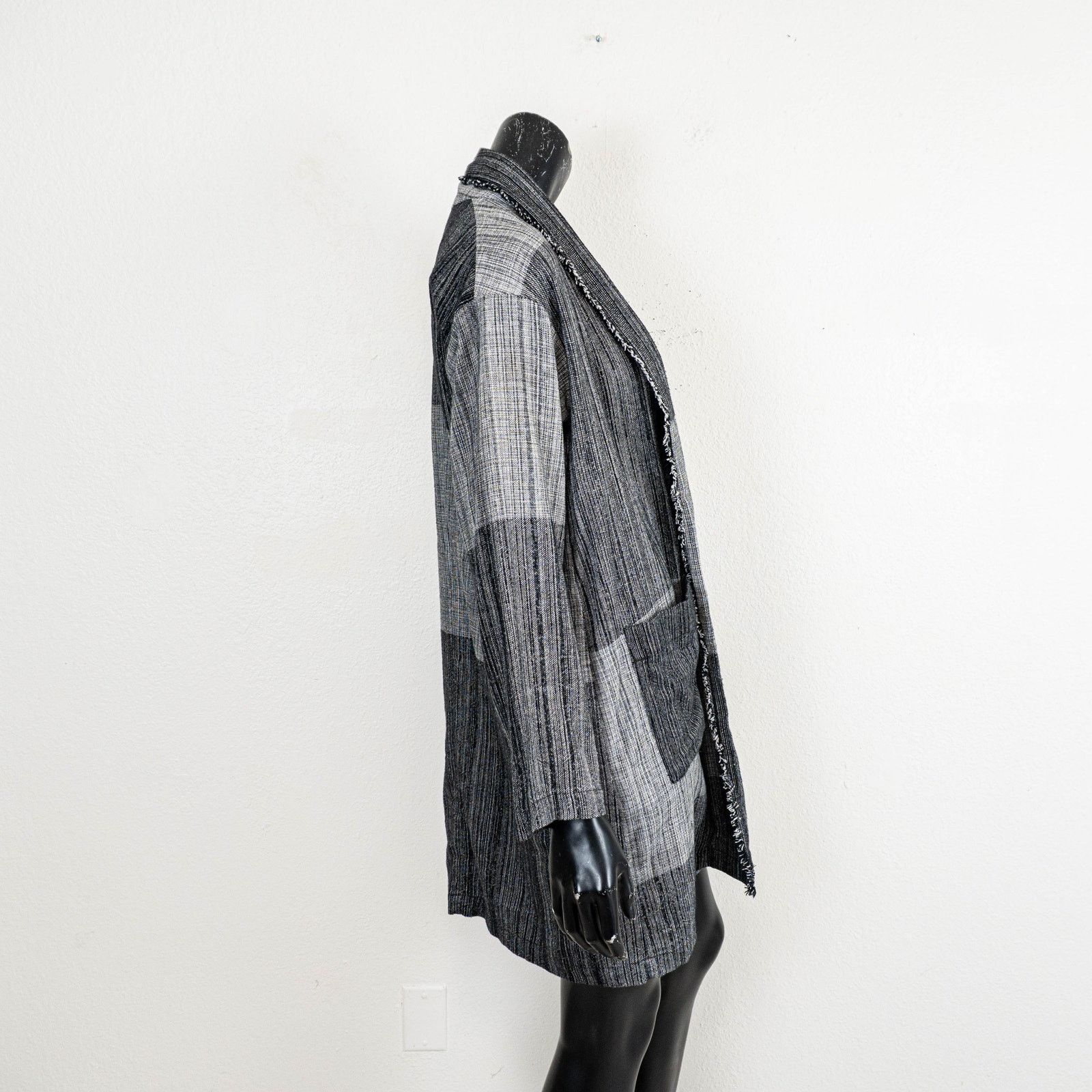 Eileen Fisher Eileen Fisher Organic Cotton Hazy Blocks Jacket Greys S/M Size M / US 6-8 / IT 42-44 - 8 Thumbnail