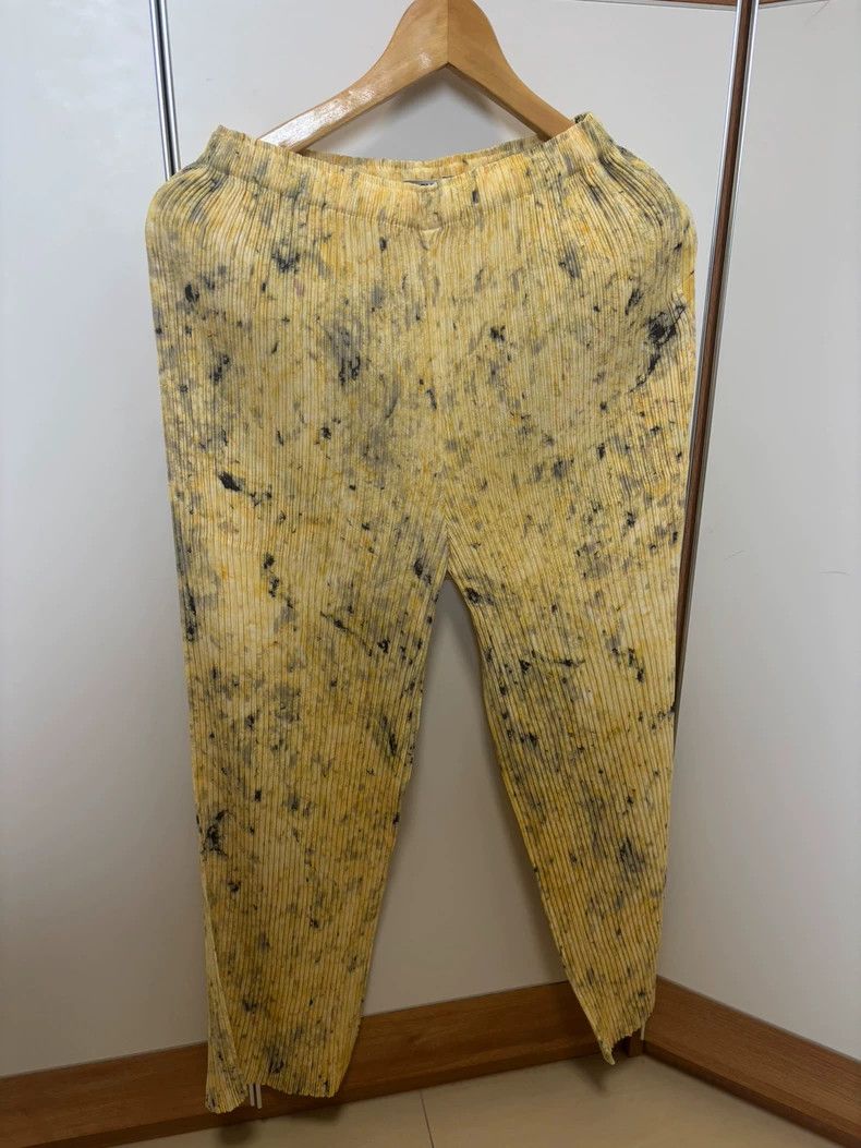Issey Miyake Issey Miyake size:1 Yellow pleated trousers Size 31" - 1 Thumbnail