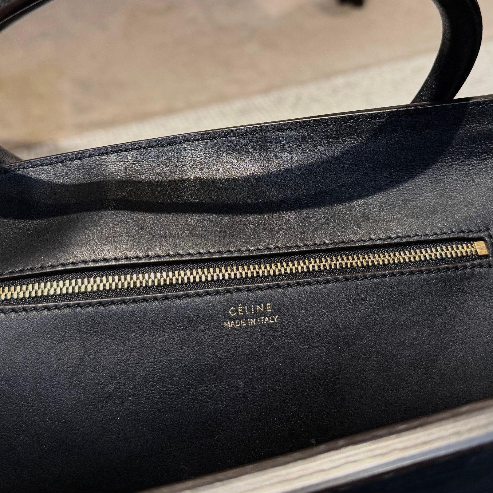 Celine Céline Midnight Blue Croc Embossed Small Tie Knot Tote Size ONE SIZE - 13 Thumbnail