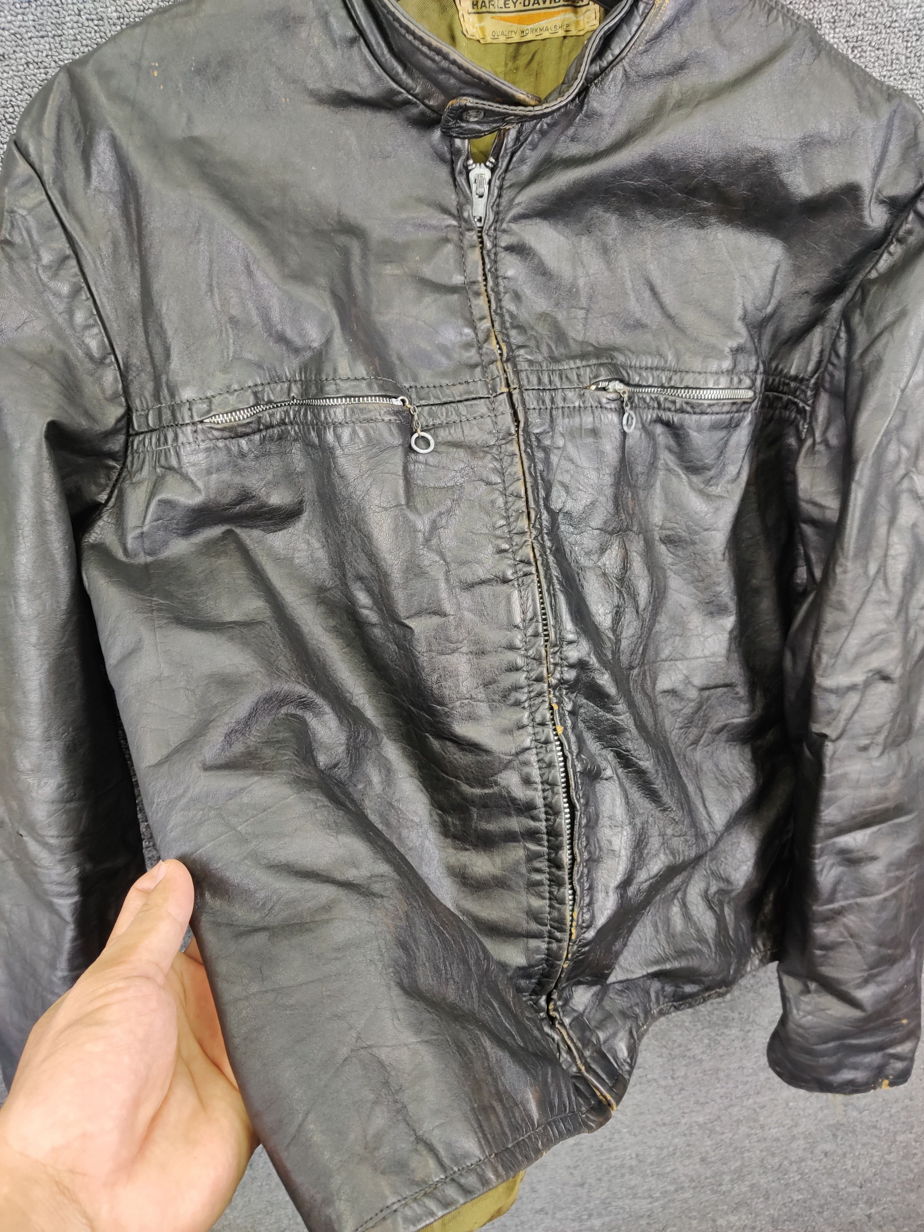 Harley Davidson Vintage 90s Harley Davidson Leather Motorcycle Bikers Jacket Size US M / EU 48-50 / 2 - 7 Thumbnail