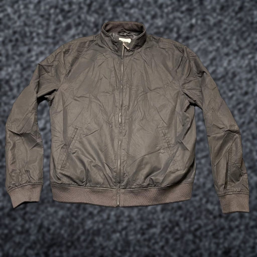Zara Zara Mens XL Black Cotton Mock Neck Bomber Jacket Full Zip Windbreaker Outdoor Size US XL / EU 56 / 4 - 1 Thumbnail