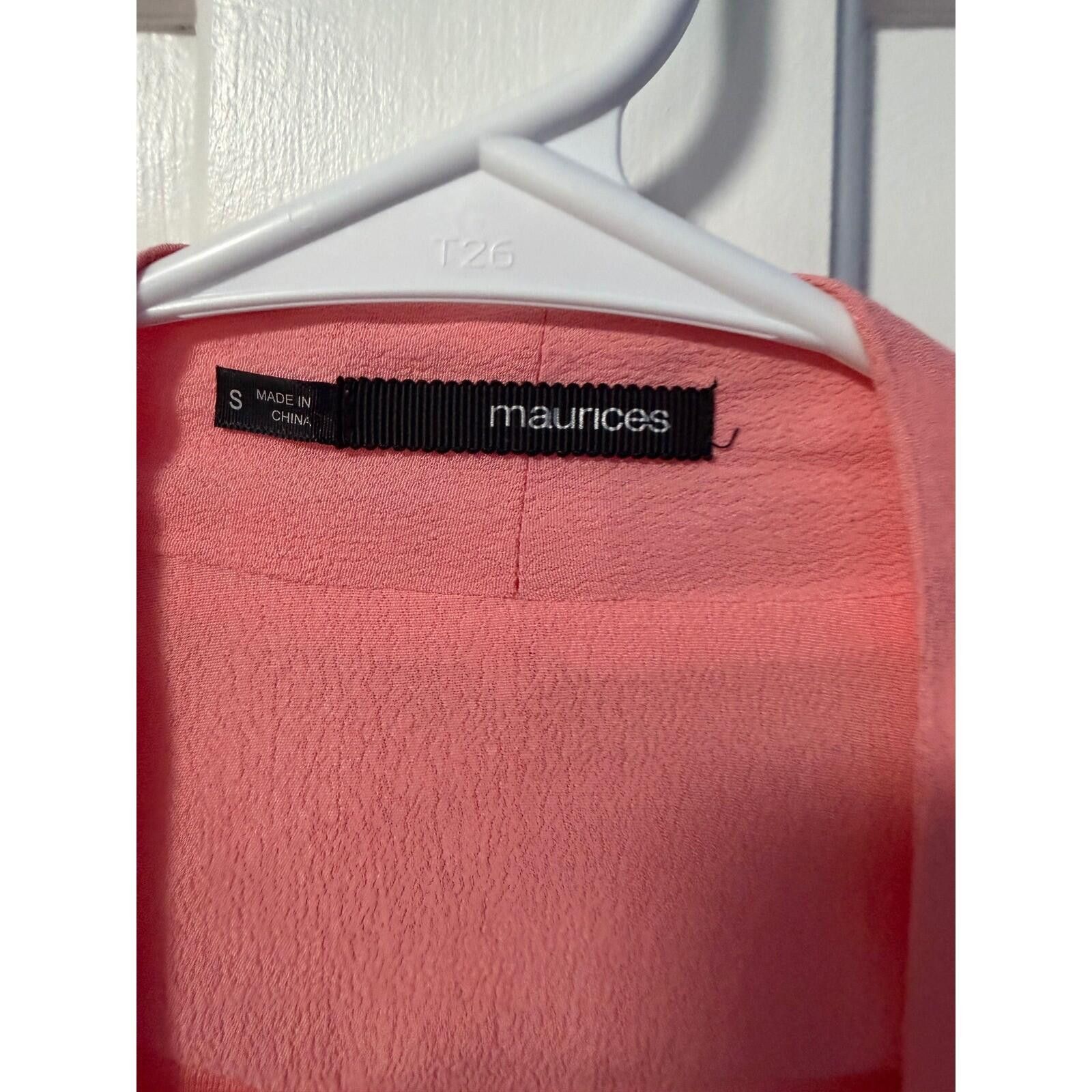Other Maurices Blazer Womens Small Coral Ruched 3/4 Sleeve Open Size S / US 4 / IT 40 - 2 Thumbnail