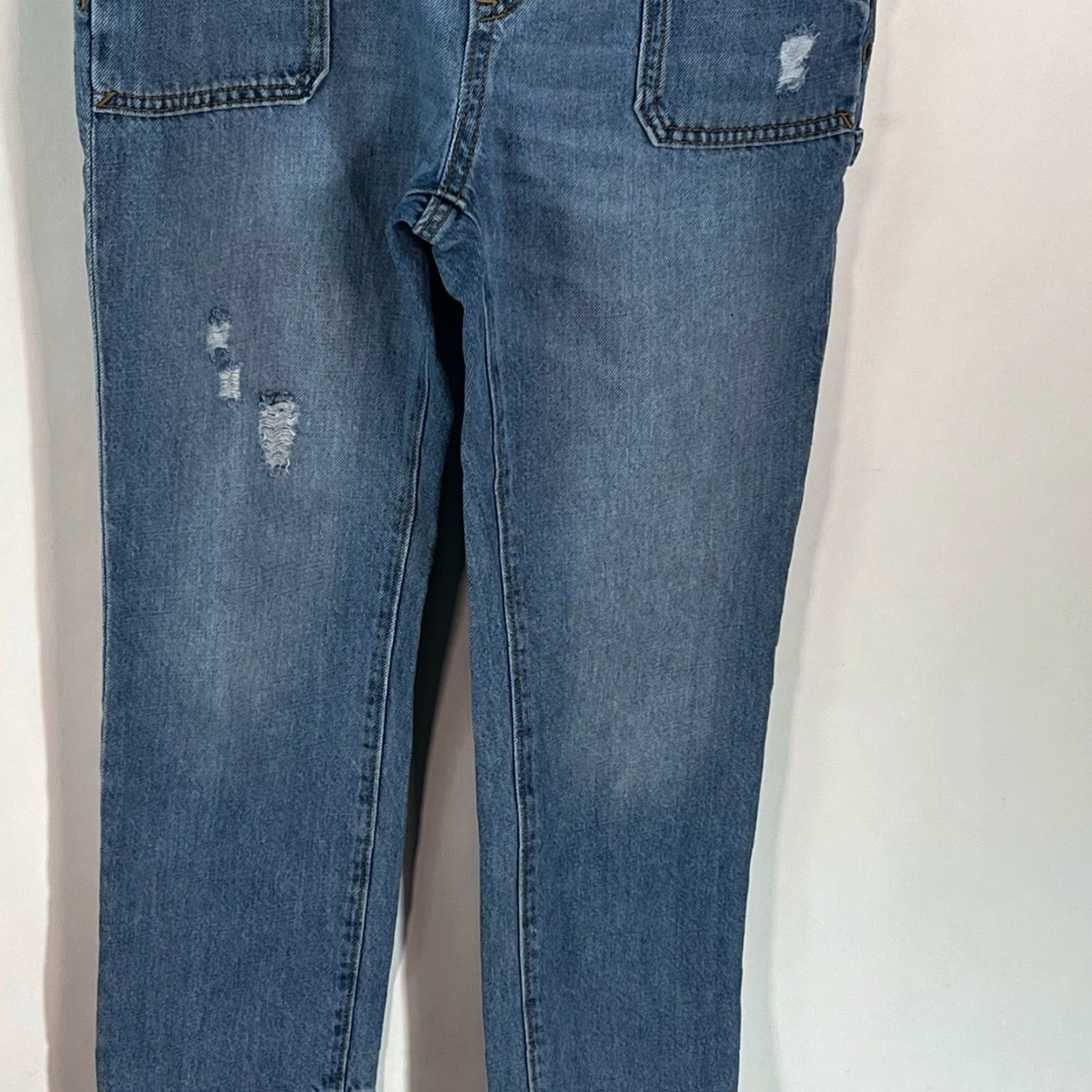Old Navy Old Navy Jeans Womens Carpenter Bibs Size 14 Blue Denim Regular Fit Size 36" / US 14 / IT 50 - 4 Thumbnail