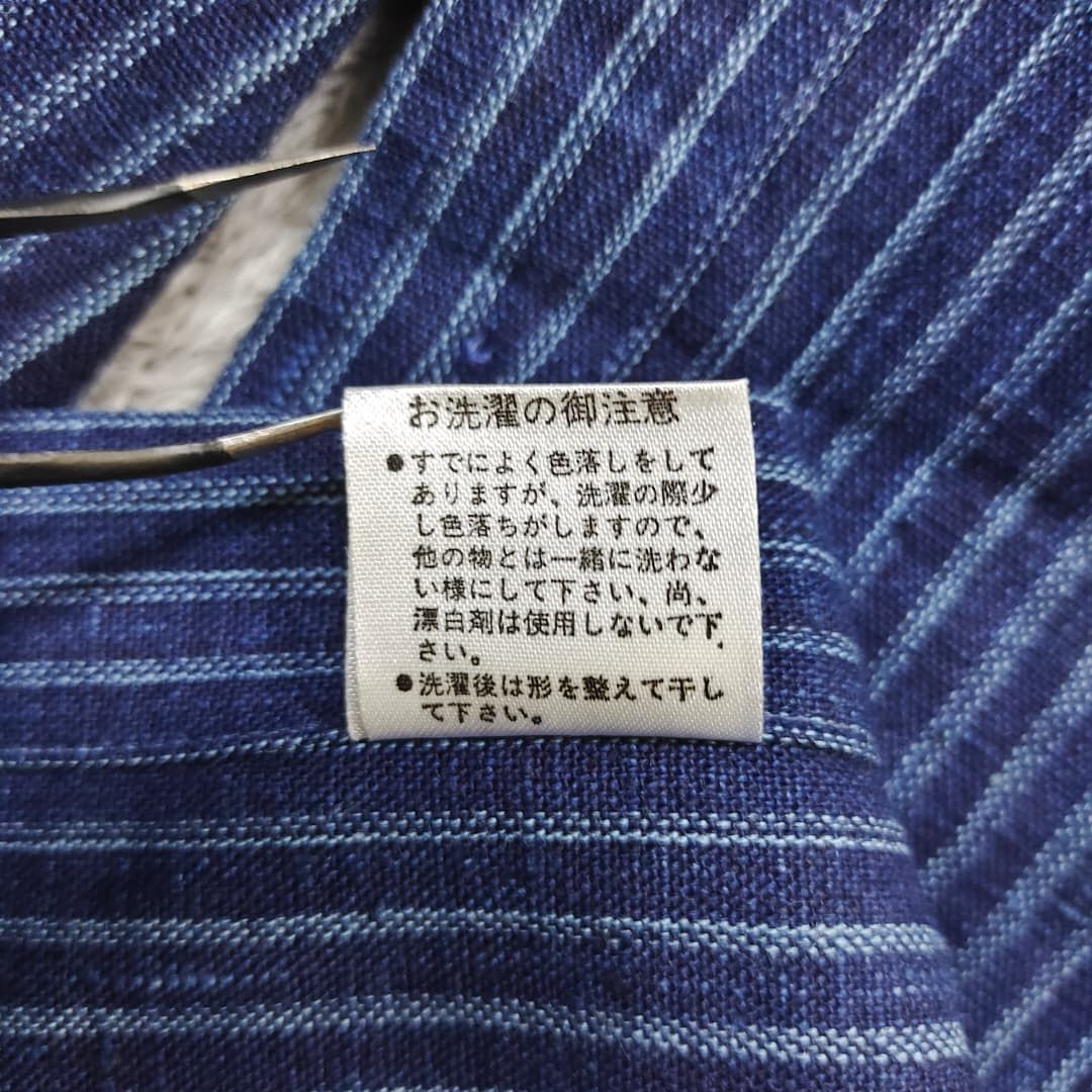 Japanese Brand SASAKURA GENSHO INDIGO STRIPE DENIM LONG SLEEVE BUTTON SHIRT Size US M / EU 48-50 / 2 - 8 Thumbnail