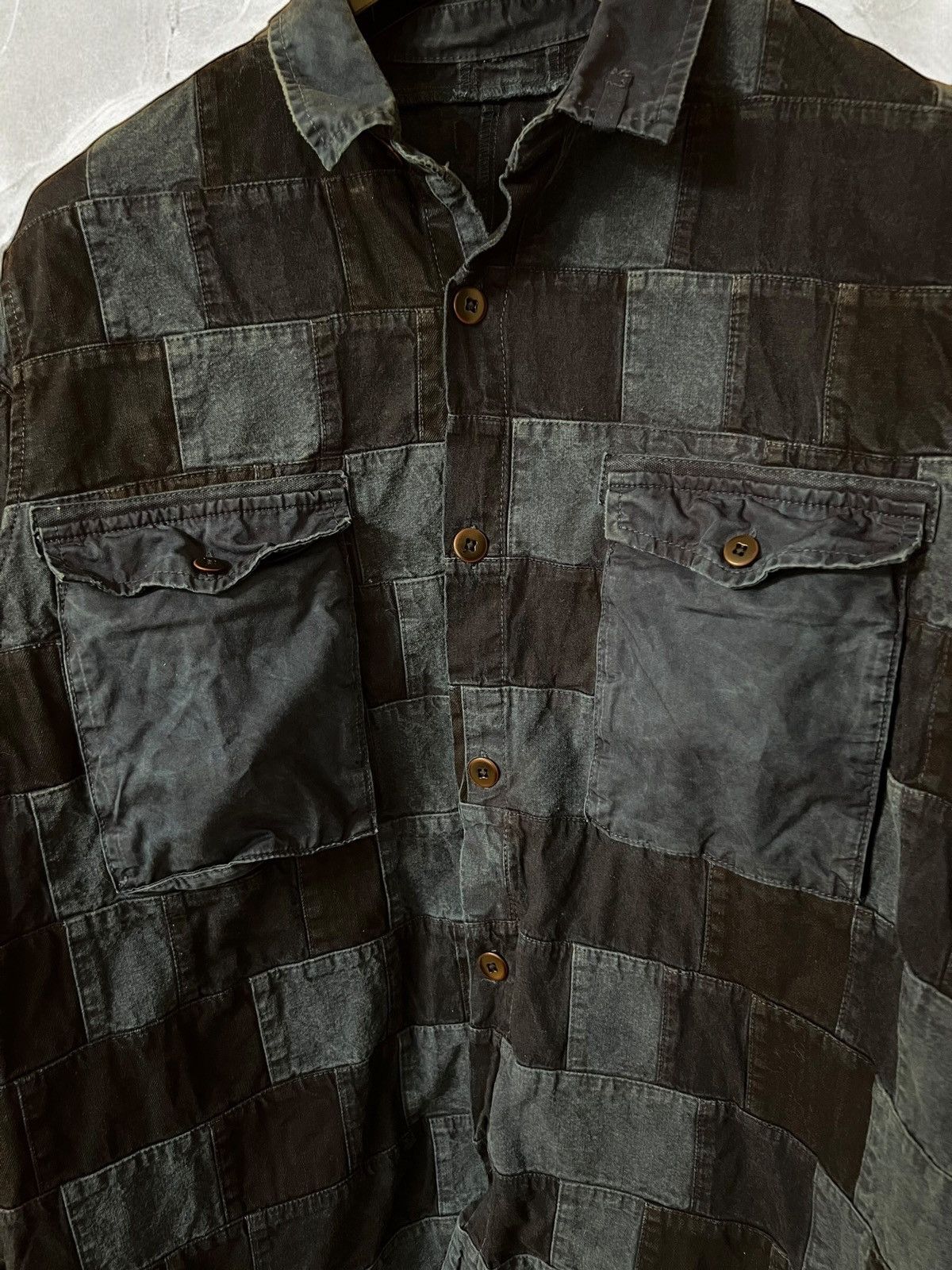 Vintage VINTAGE PATCHWORK DENIM Jacket Shirt OVERSHIRT Jean y2k Size US L / EU 52-54 / 3 - 9 Thumbnail