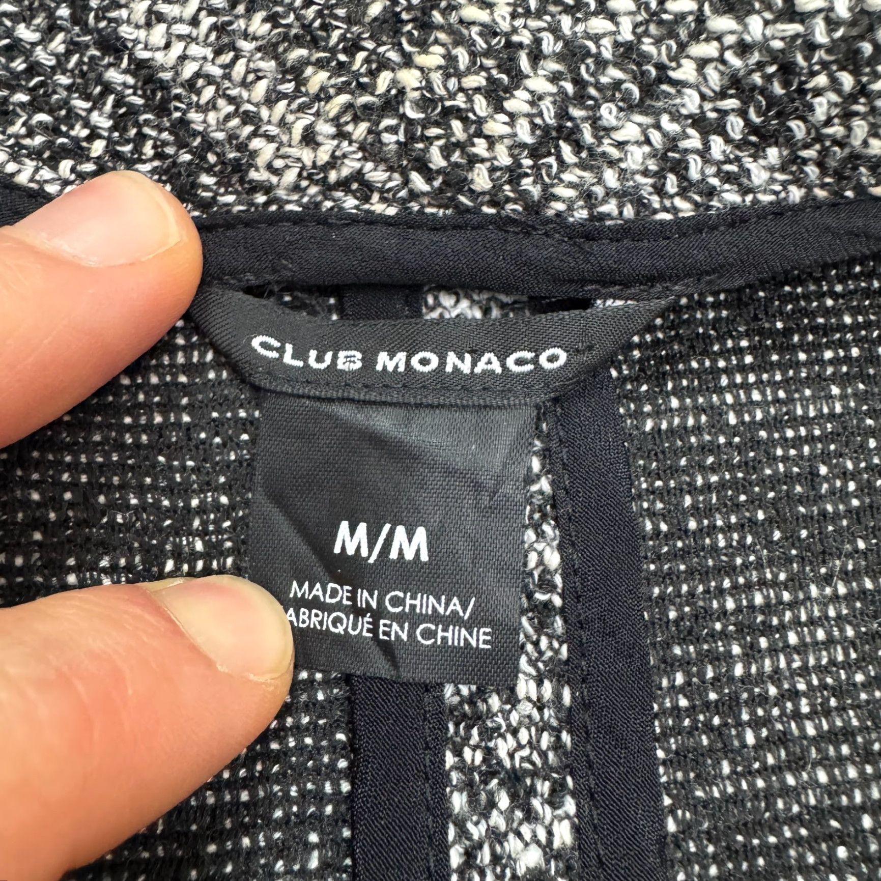 Club Monaco Club Monaco Cardigan Sweater Womens Medium Black White Marled Knit Stretch Open Size M / US 6-8 / IT 42-44 - 5 Thumbnail