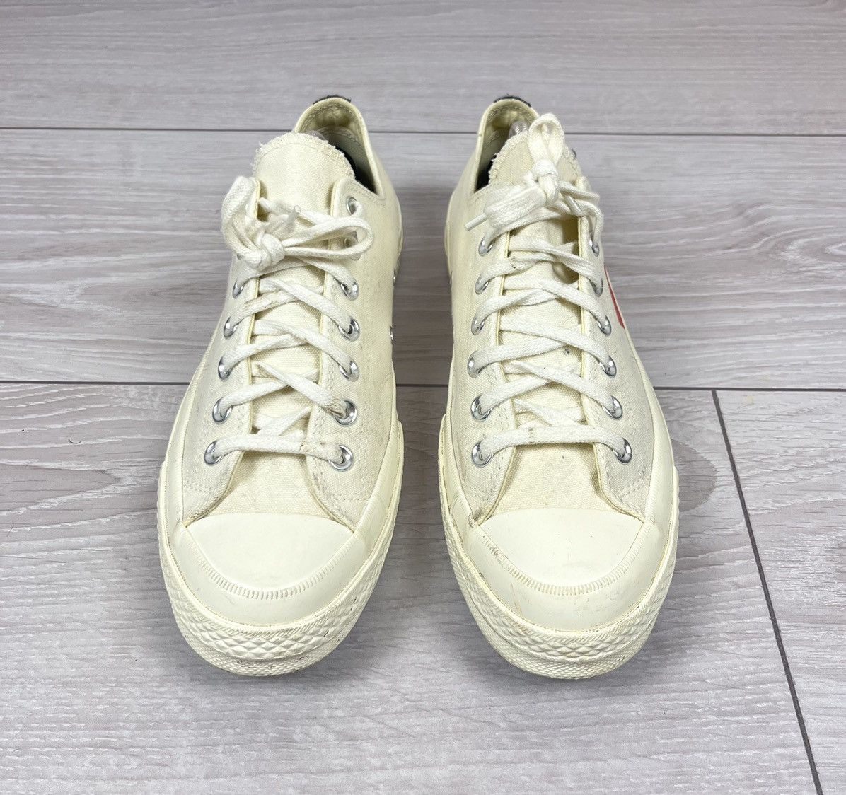 Converse Converse Play Comme Des Garcons White Heart Sneakers Shies Size US 9 / EU 42 - 4 Thumbnail