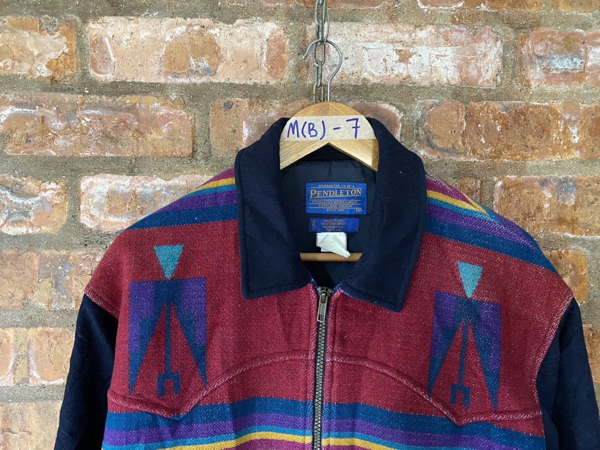 Pendleton 1980s Native Jacquard Bomber Navajo Jacket wool Size US L / EU 52-54 / 3 - 3 Thumbnail