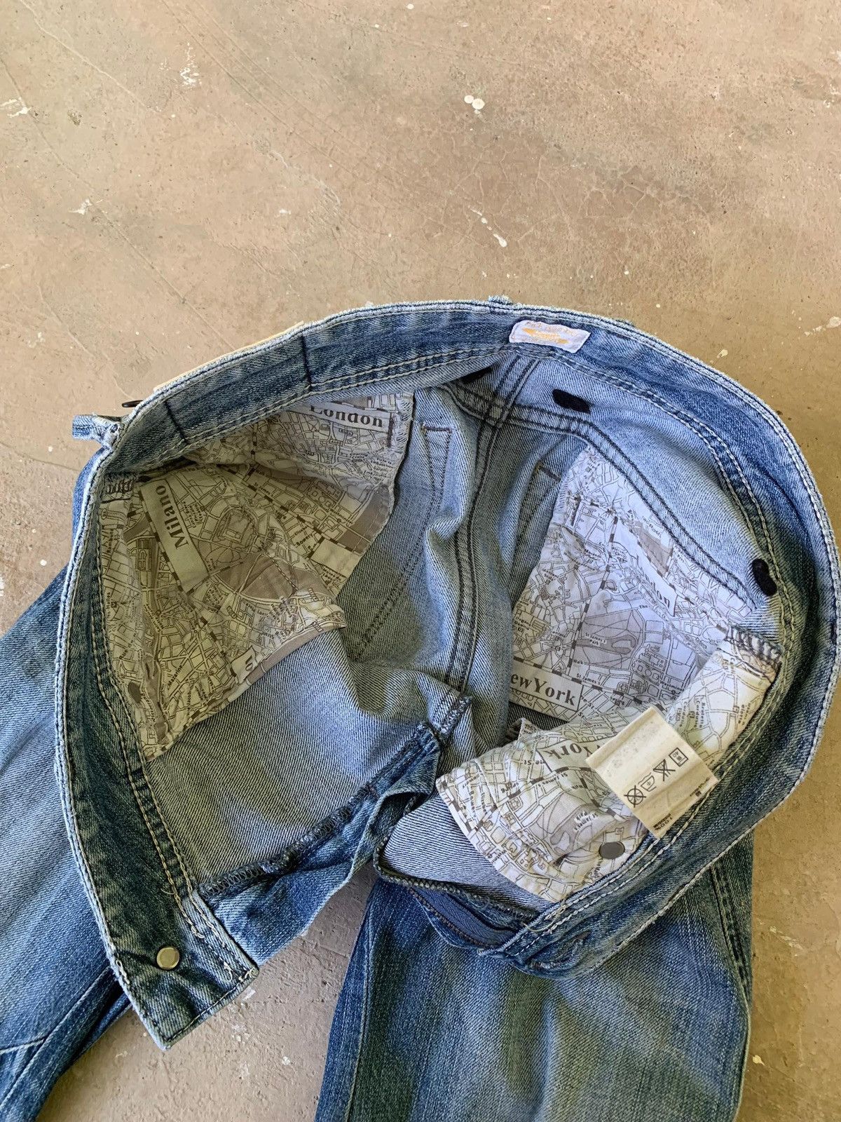 Japanese Brand Back Number Tokyo Curved 3D Distressed Denim Jeans Size US 30 / EU 46 - 6 Thumbnail