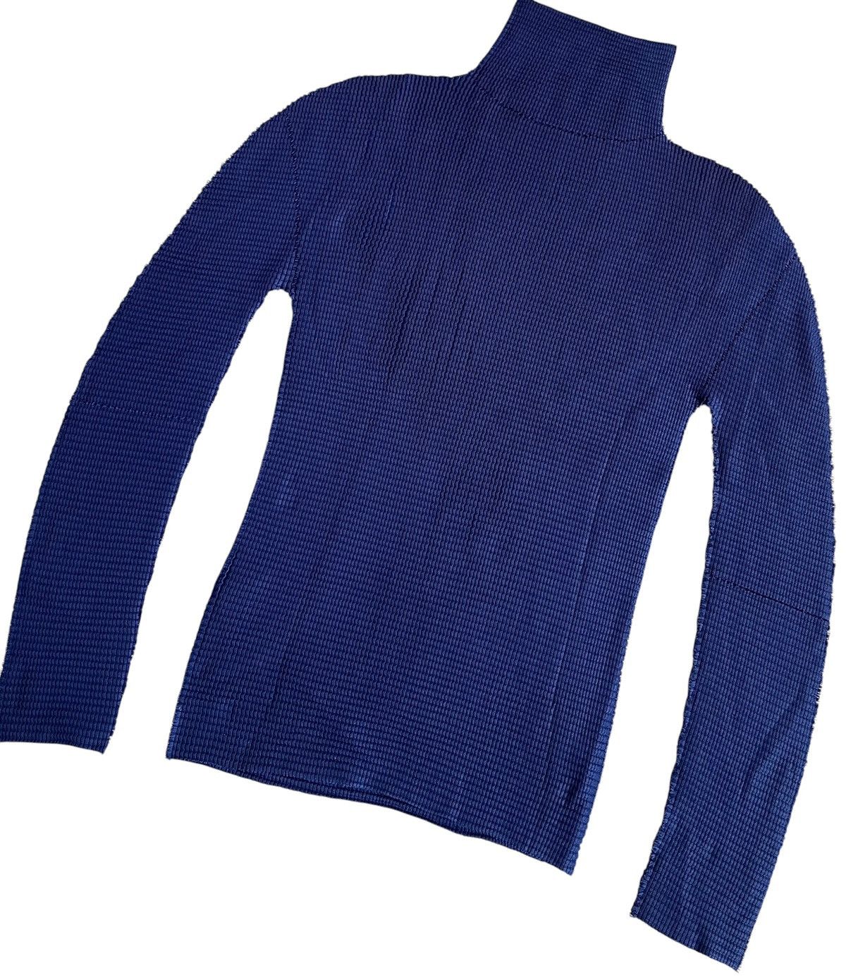 Issey Miyake Vintage issey miyake me apoc pleats blue turtleneck Size S / US 4 / IT 40 - 2 Thumbnail
