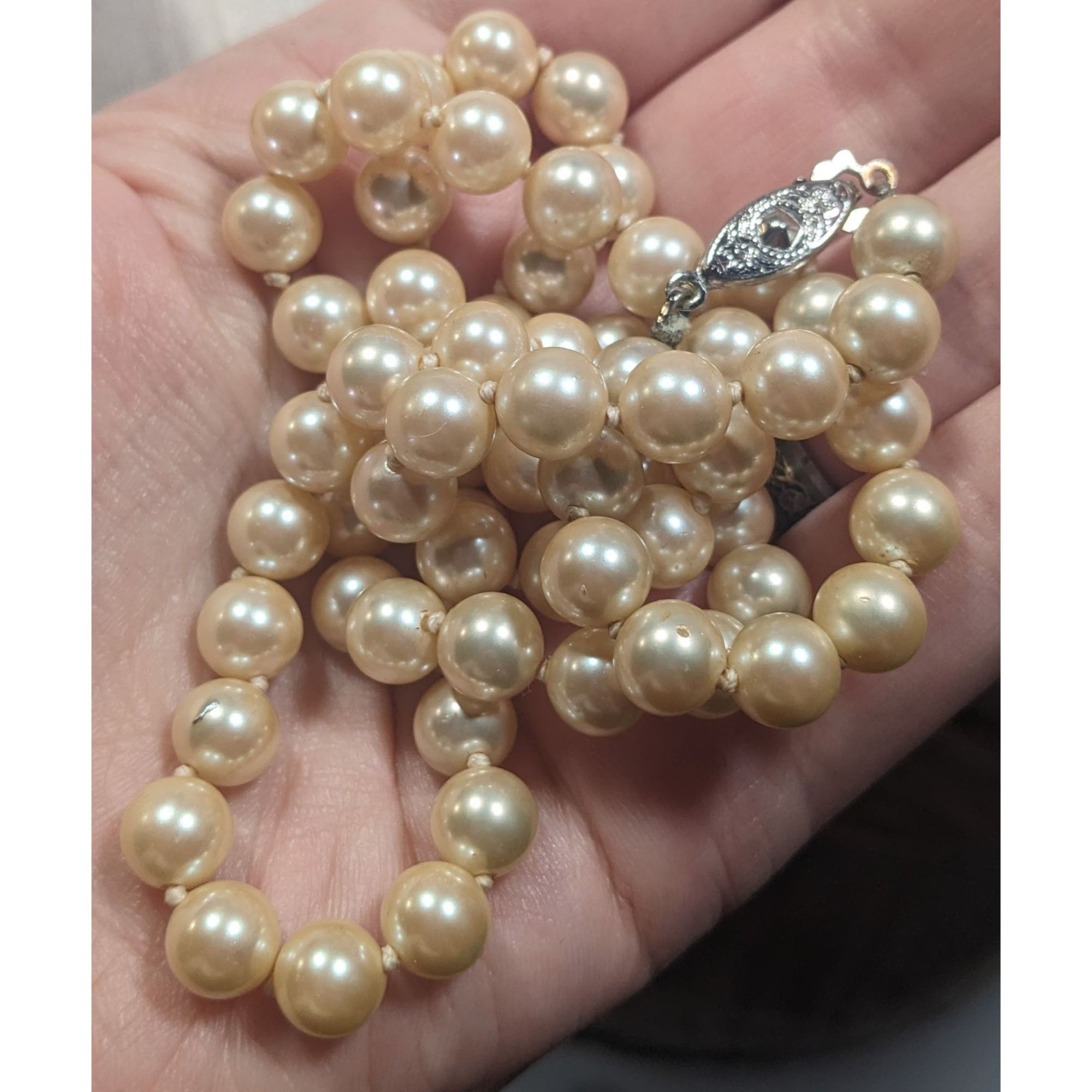 Other Vintage Glam Glass Pearl Beaded Necklace Size ONE SIZE - 3 Thumbnail
