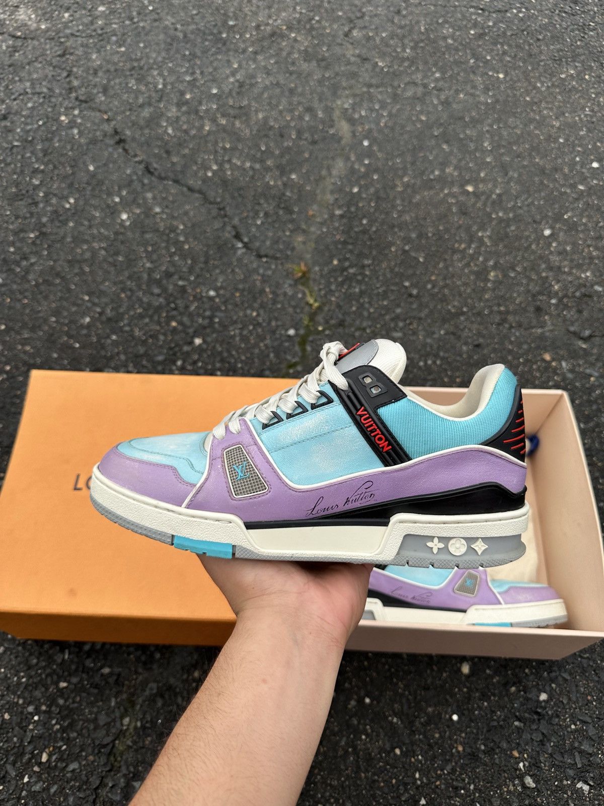 Louis Vuitton Louis Vuttion Trainer Purple/Blue Size US 8 / EU 41 - 7 Thumbnail