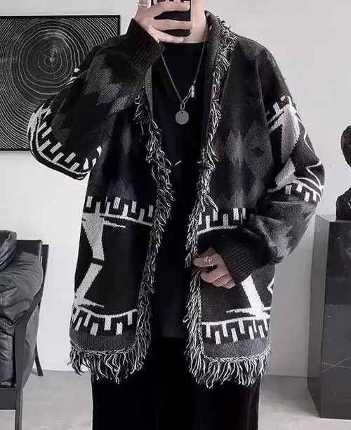 Aran Isles Knitwear Boho bohemian hippie cardigan Size US XL / EU 56 / 4 - 1 Thumbnail
