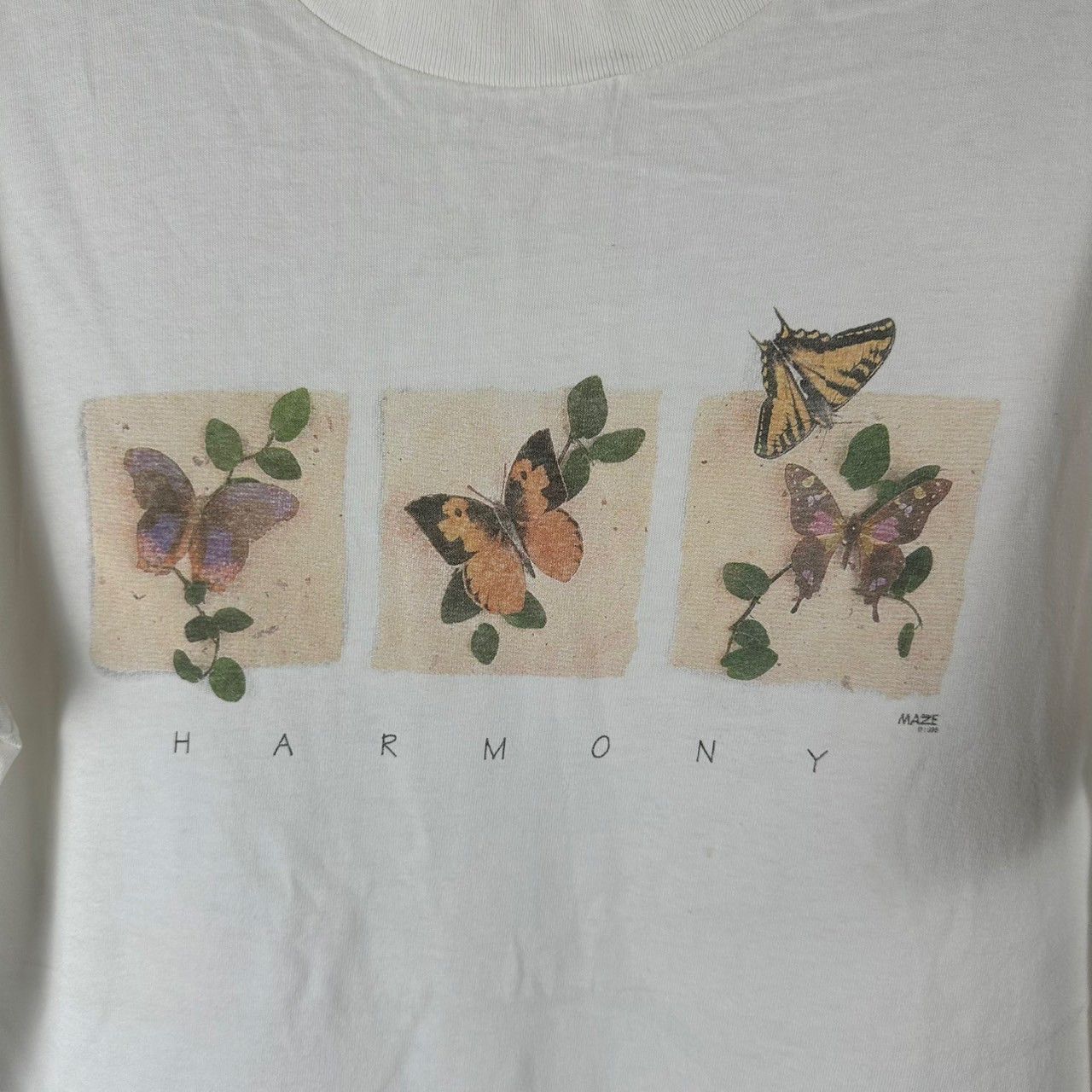 Vintage Vintage 90s Harmony Butterflies Nature Artwork T-shirt Size US L / EU 52-54 / 3 - 4 Thumbnail
