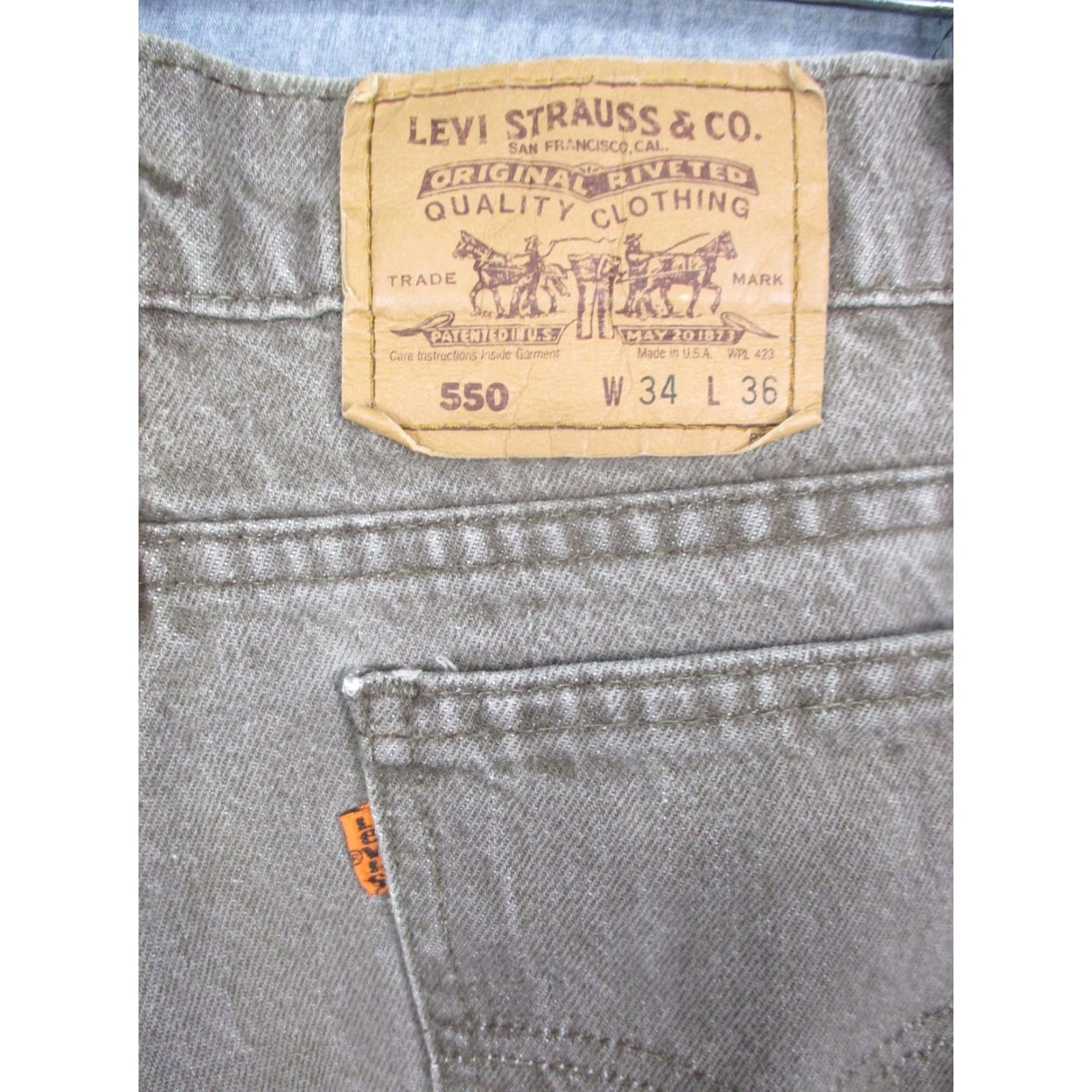 Levi's VINTAGE Levi's 550 Jeans Mens 34x32 Brown Denim Relaxed Tapered Made USA 90s Size US 34 / EU 50 - 7 Thumbnail