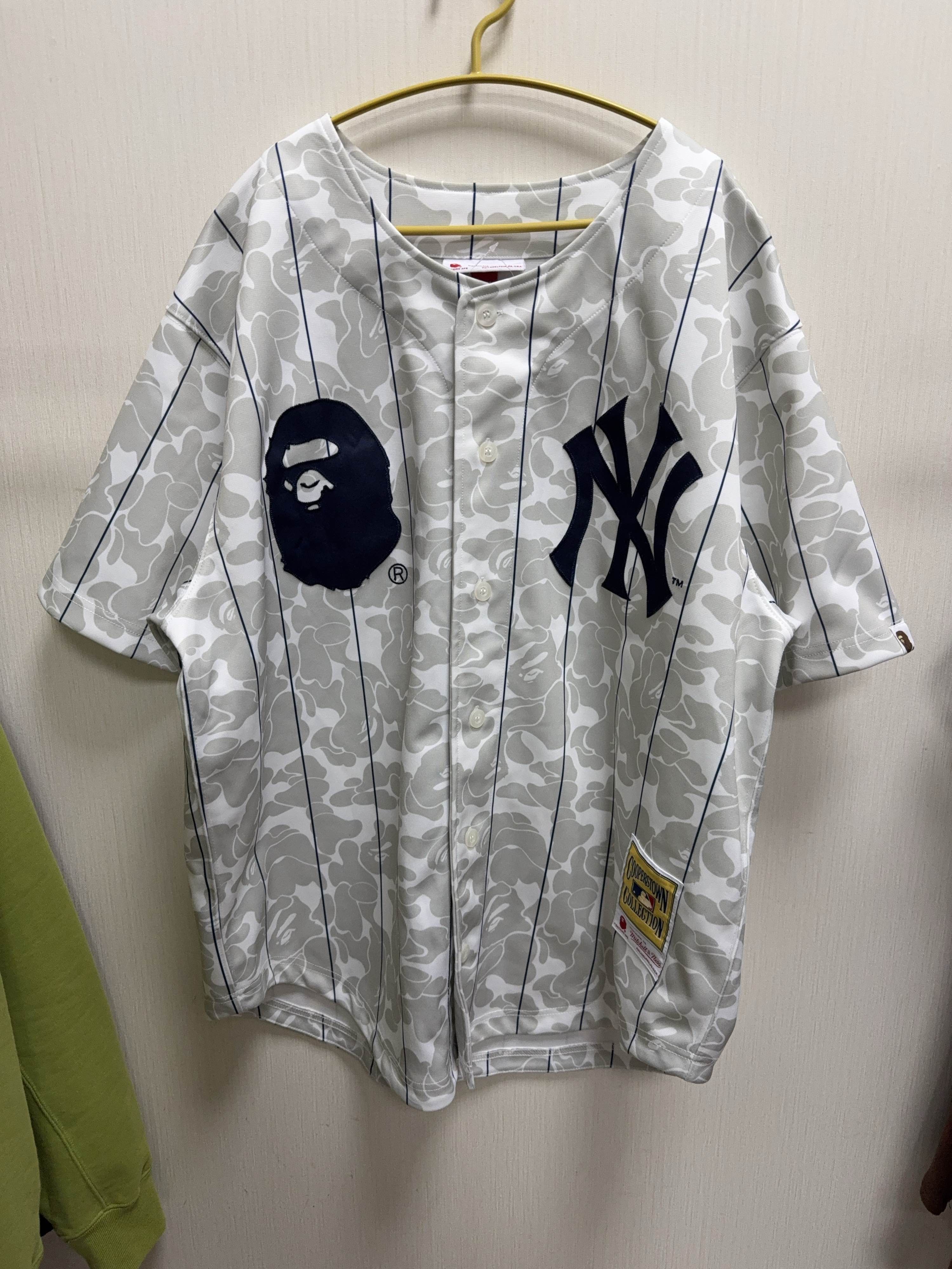 Bape A BATHING APE x Mitchell & Ness Camo Baseball Jersey XL Size US XL / EU 56 / 4 - 1 Thumbnail