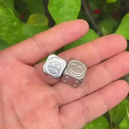 Other 2pcs Titanium Alloy Dice Creative Dice Outdoor Small Toy Size ONE SIZE - 4 Thumbnail