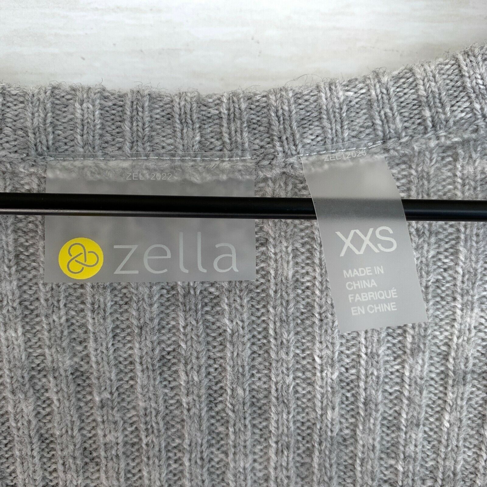 Other Zella Wrap Sweater Gray Ribbed Surplice V Neck Womens XXS Size XXS / US 00 / IT 34 - 8 Thumbnail