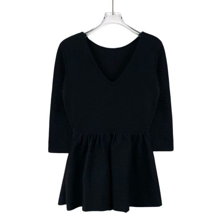 Dior Christian Dior Silk V-Neck Long Sleeve Dress Size XS / US 0-2 / IT 36-38 - 1 Thumbnail