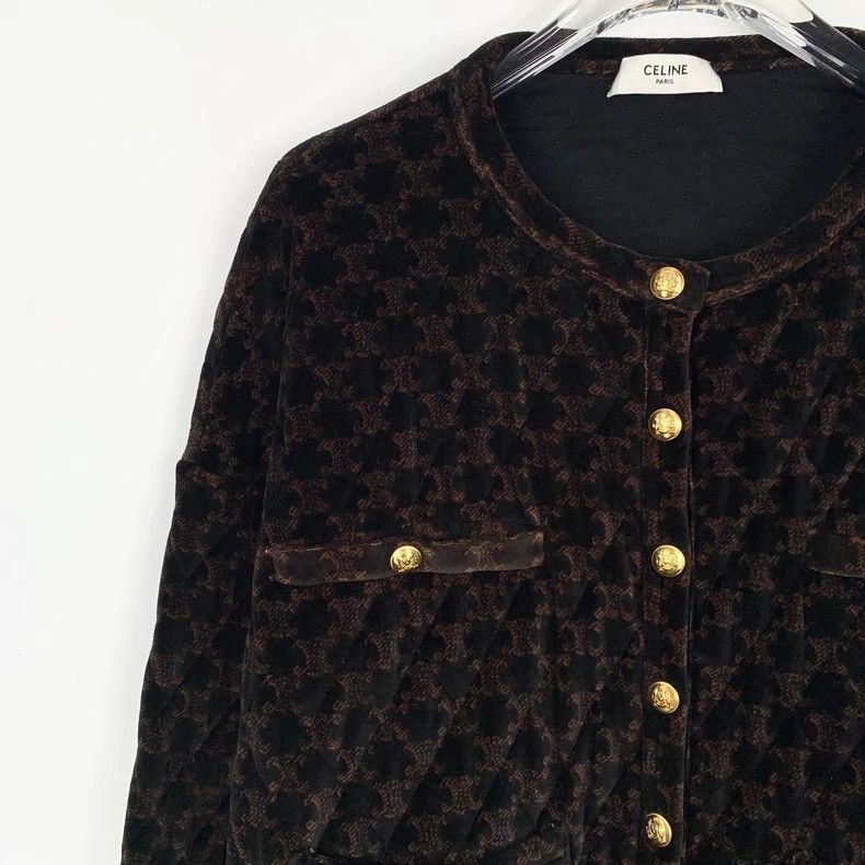 Celine Celine Brown Logo Printed Cotton Jacket Size US M / EU 48-50 / 2 - 3 Thumbnail