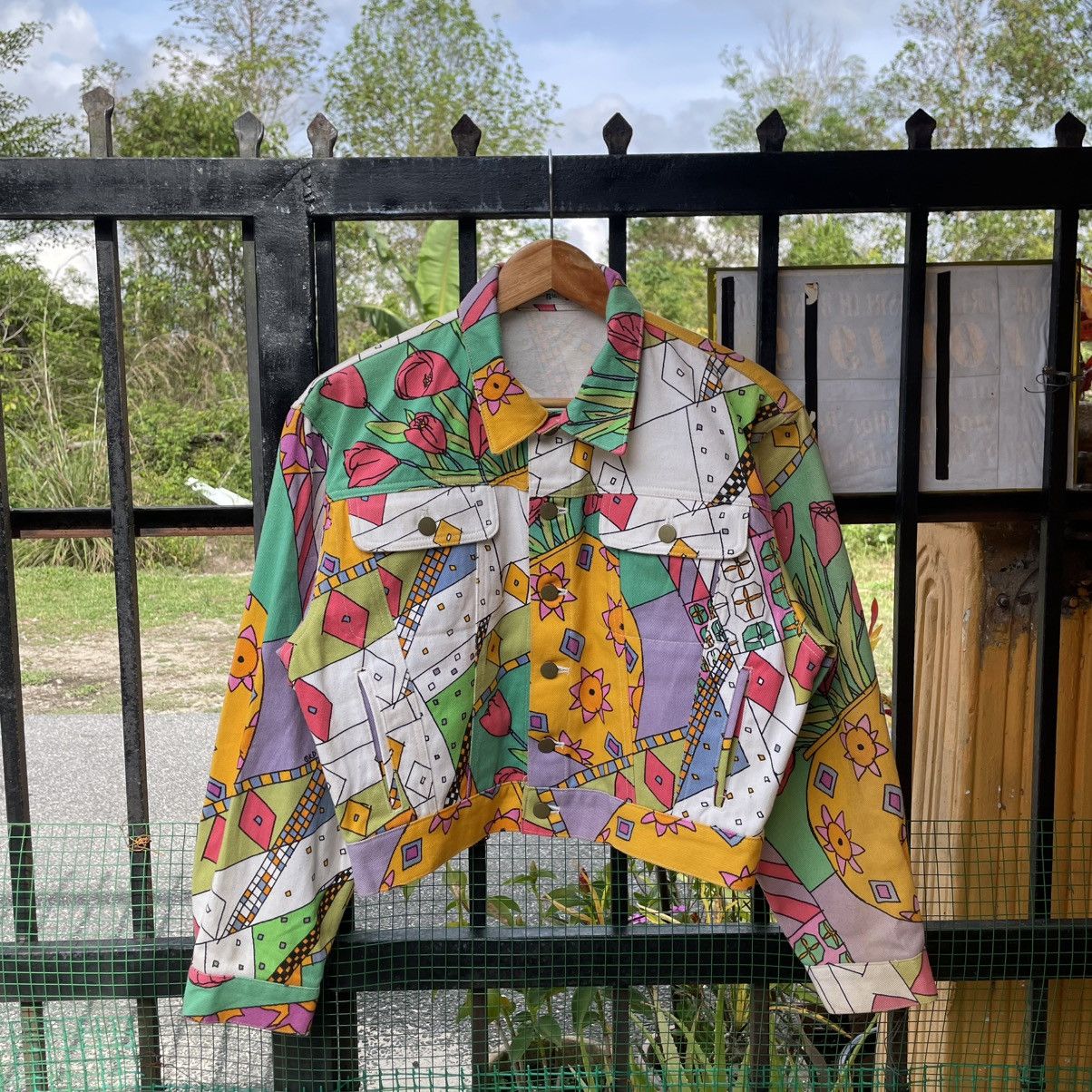 Art Comes First 🔥Vintage Ken Done Multicolour Pop Art Women Denim Jacket Size S / US 4 / IT 40 - 1 Thumbnail