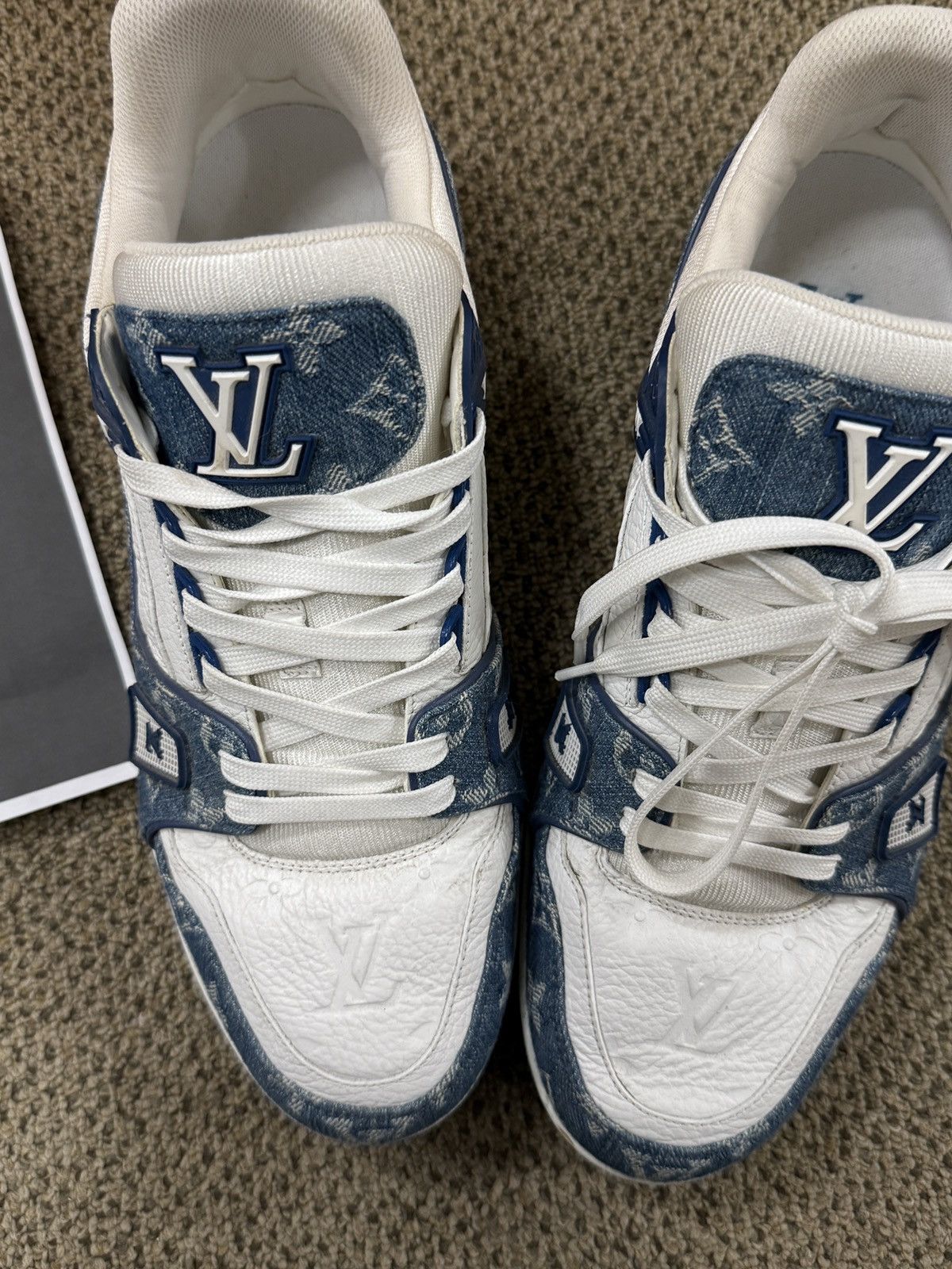 Louis Vuitton LOUIS VUITTON LV TRAINER MONOGRAM DENIM WHITE BLUE Size US 9 / EU 42 - 4 Thumbnail