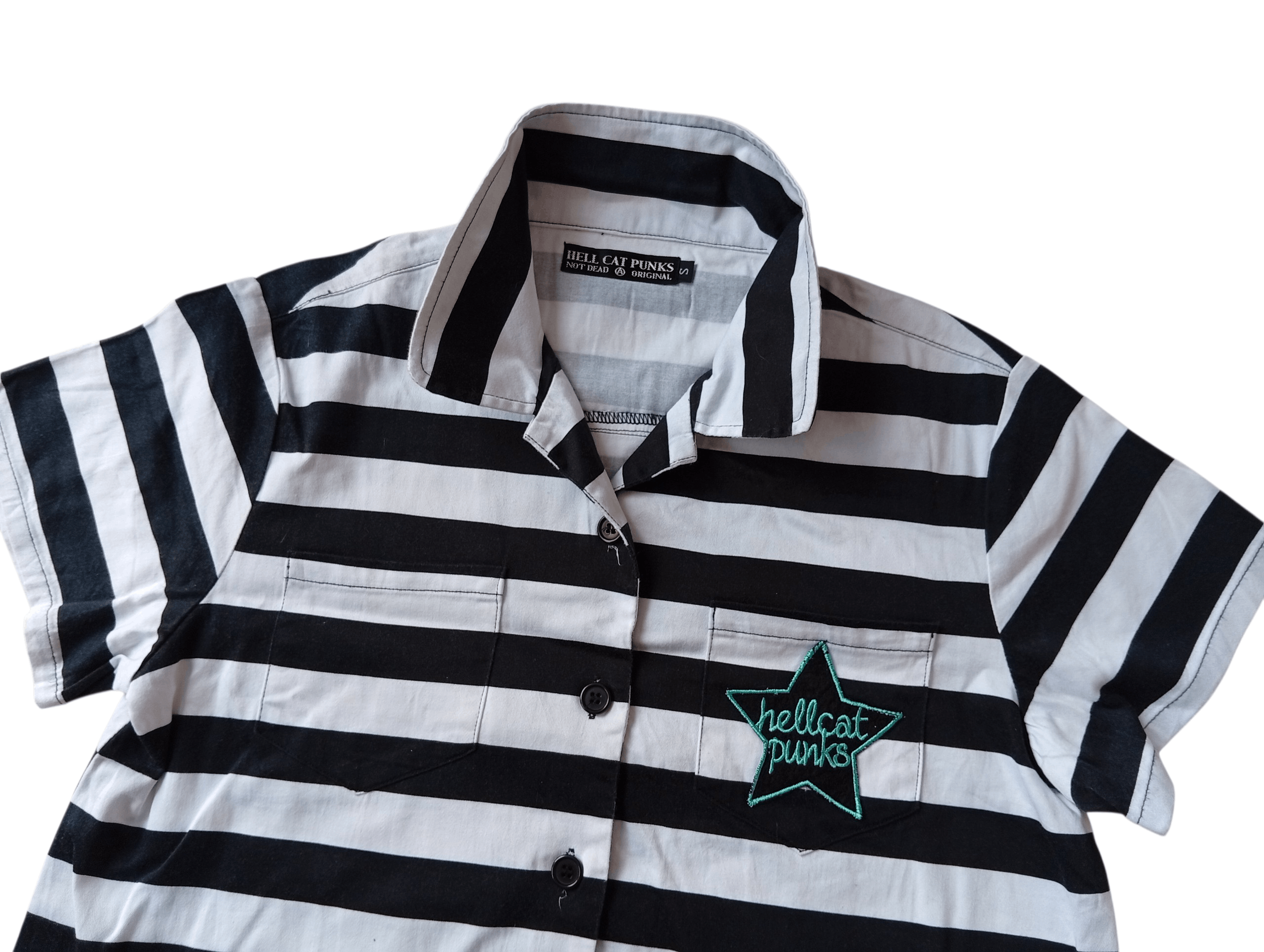 Japanese Brand Hell Cat Punks stripe shirt Size S / US 4 / IT 40 - 2 Thumbnail