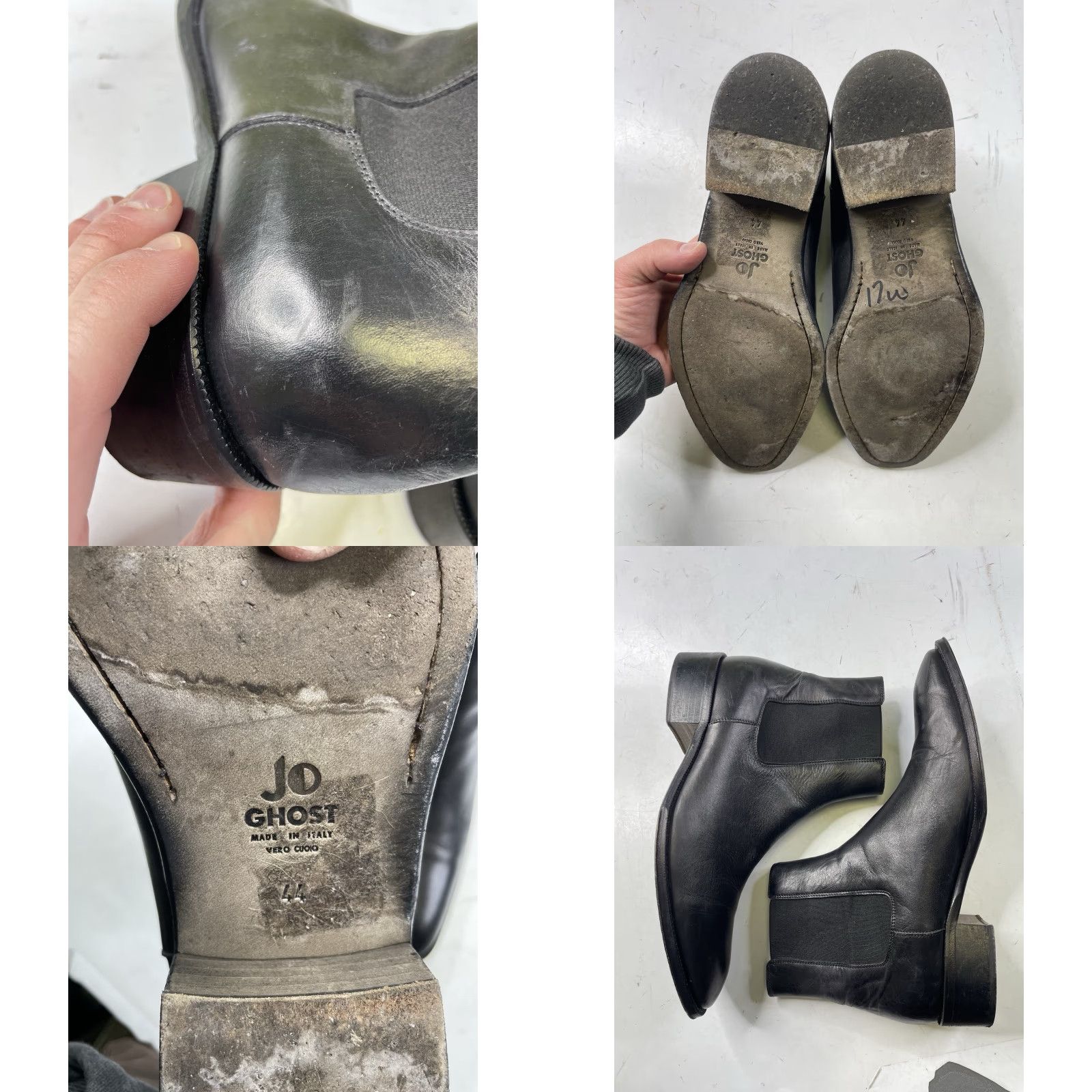 Vintage VINTAGE Jo Ghost Chelsea Boots Black Leather Mens EU 44 US 11 Italy Chelsea Boots Mens Leather Black 44 11 Jo Ghost Boots Ghost Moderate wear Size US 11 / EU 44 - 8 Thumbnail