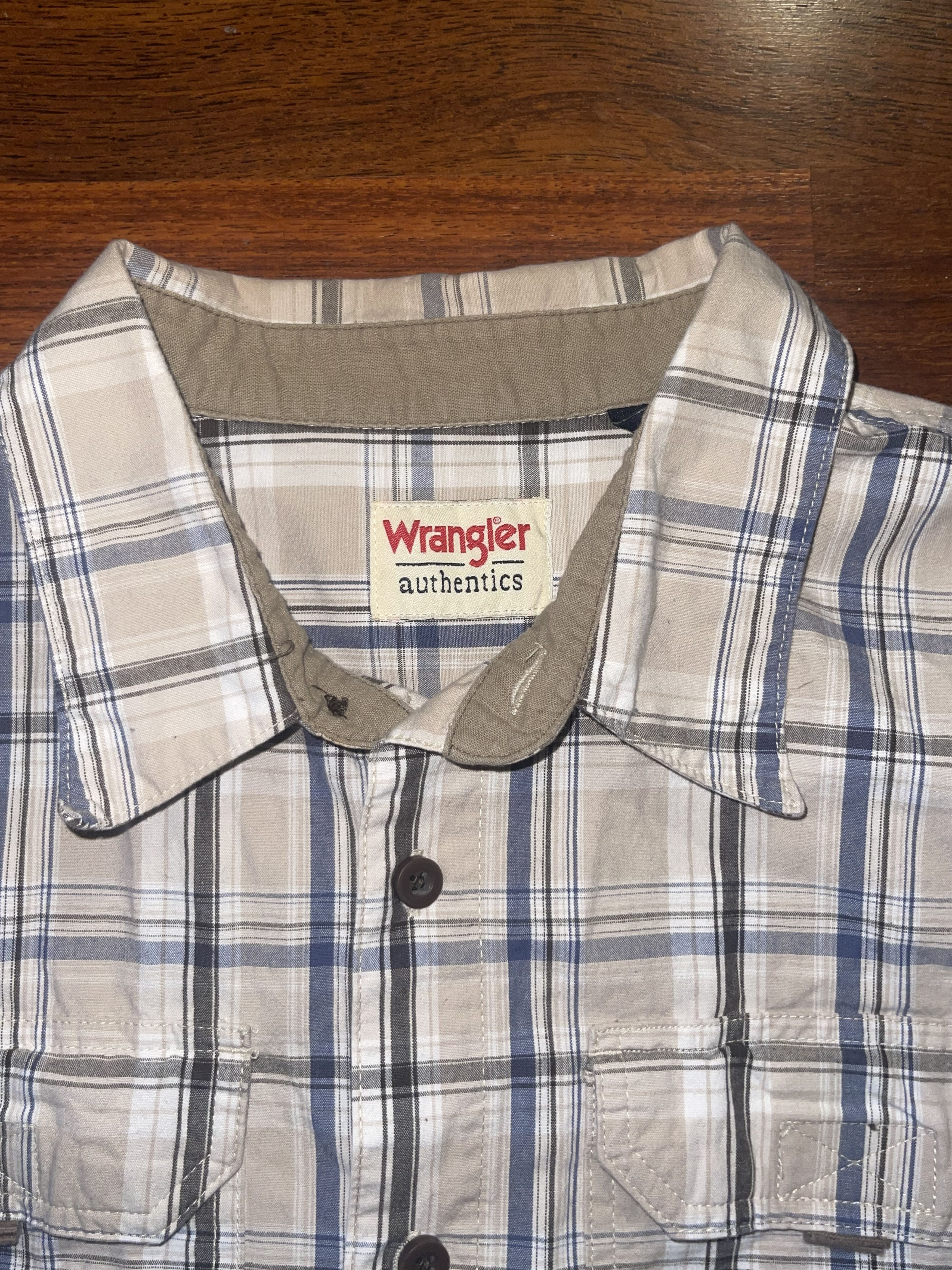 Wrangler Vintage Wrangler Authentic Button up Plaid Short Sleeve Size US XXL / EU 58 / 5 - 4 Thumbnail