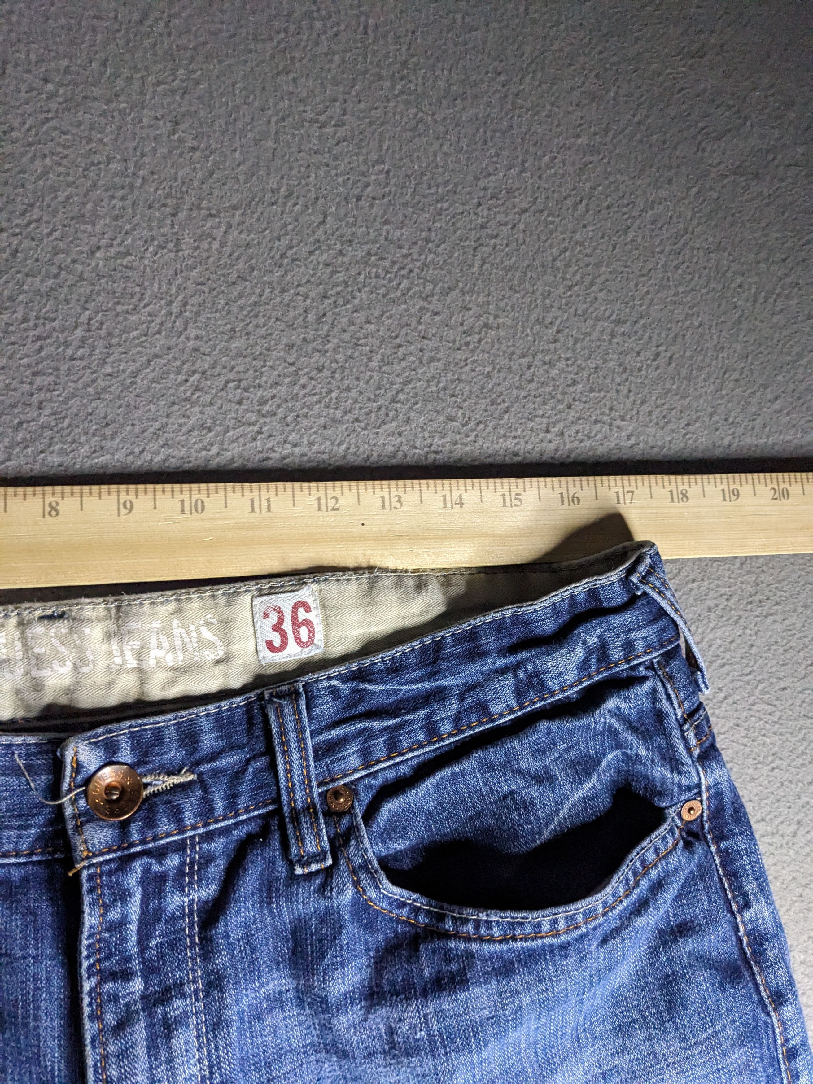 Guess VTG Guess Jeans The Cliff Bootcut Denim 35x29 Y2K Distressed Size US 35 - 19 Thumbnail
