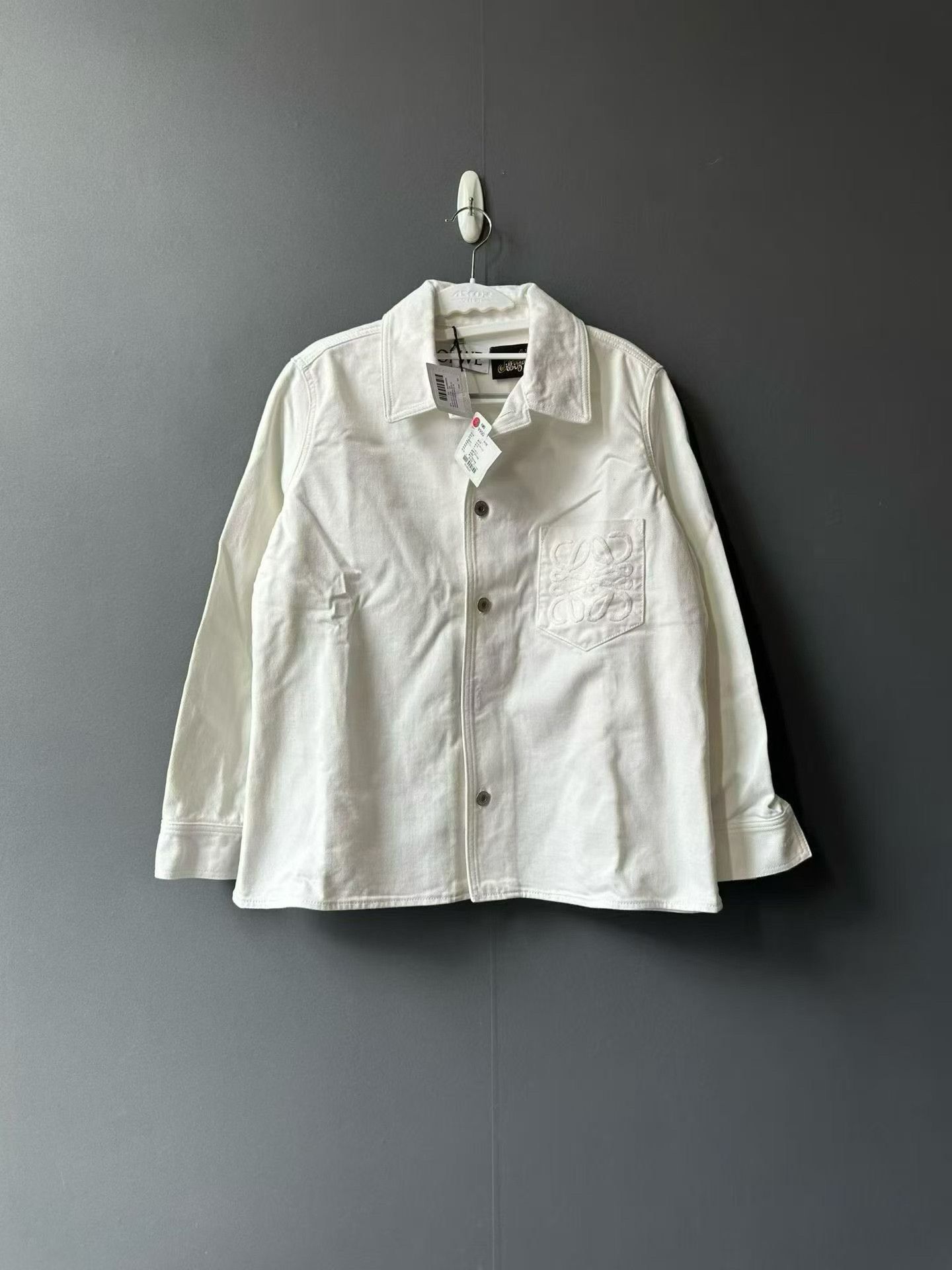 Loewe Loewe New White Pocket Big Logo Denim Jacket Size US M / EU 48-50 / 2 - 1 Thumbnail