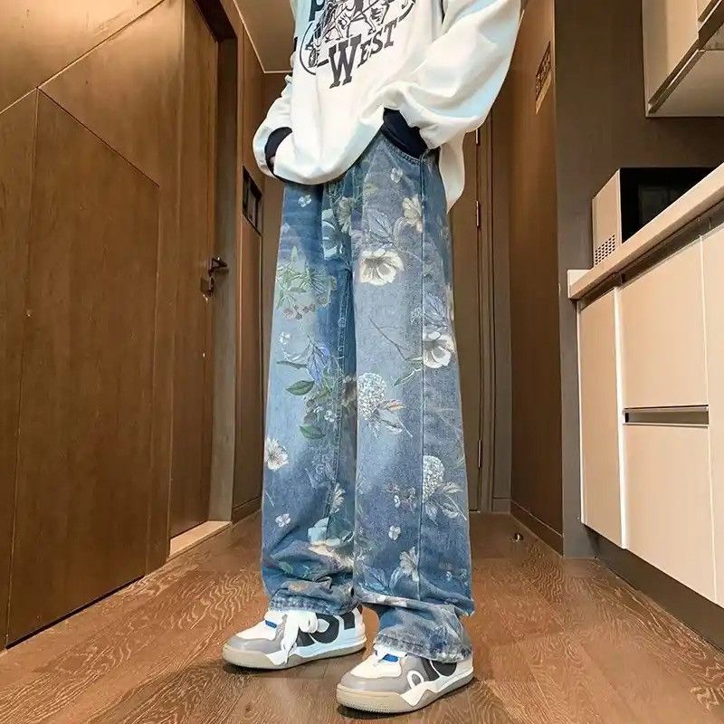 Japanese Brand × Vintage Y2K Fashion Flowers Print Baggy New Jeans Size US 30 / EU 46 - 3 Thumbnail