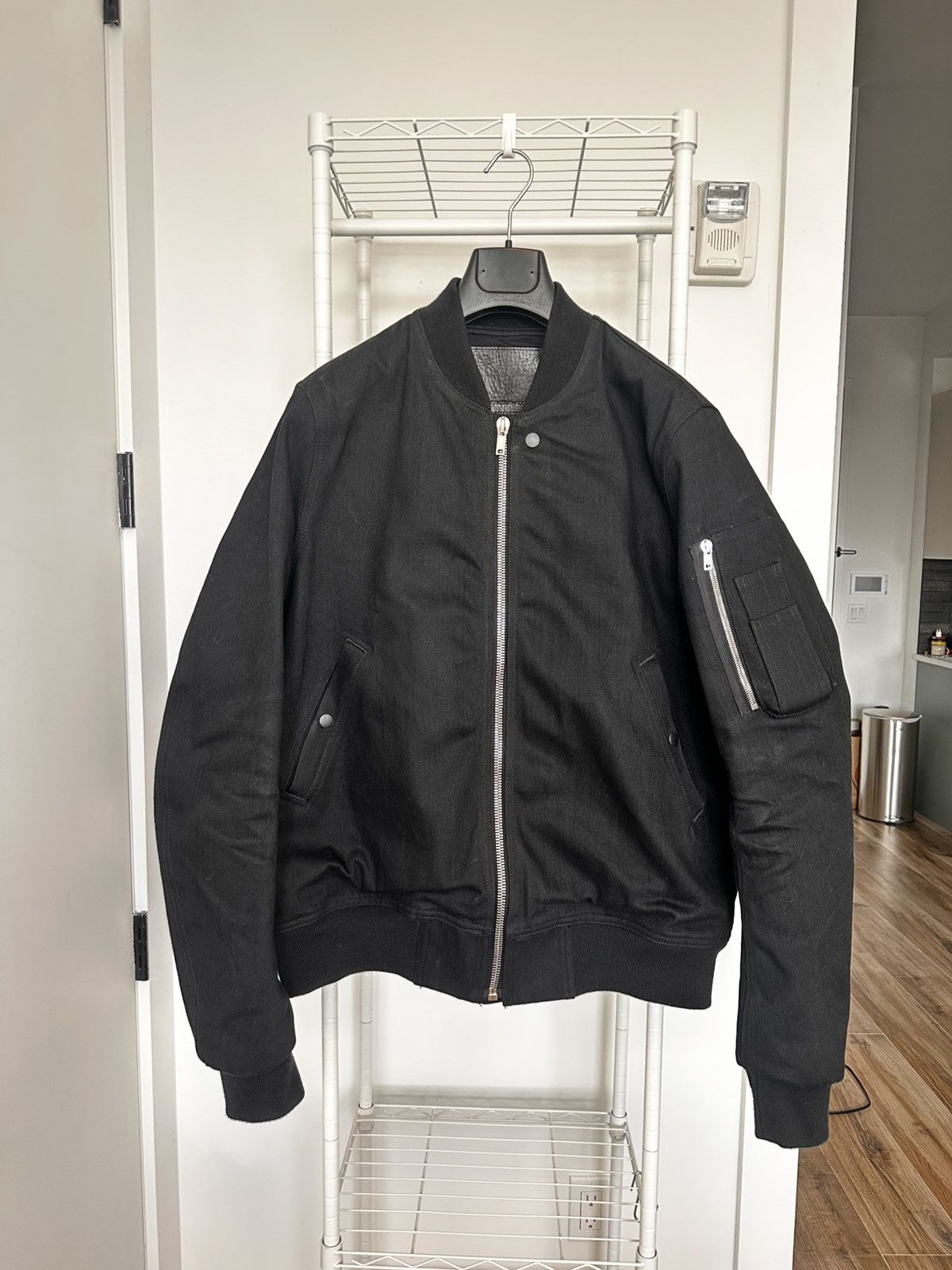 Rick Owens DRKSHDW JAPANESE DENIM FLIGHT BOMBER JACKET Size US XL / EU 56 / 4 - 1 Thumbnail