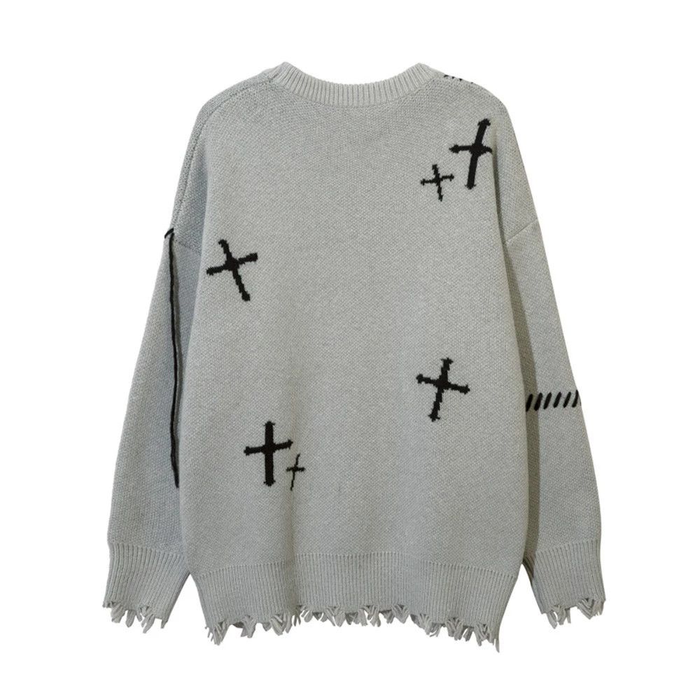 Vintage Men's retro cross print knitted sweater Size US M / EU 48-50 / 2 - 2 Thumbnail