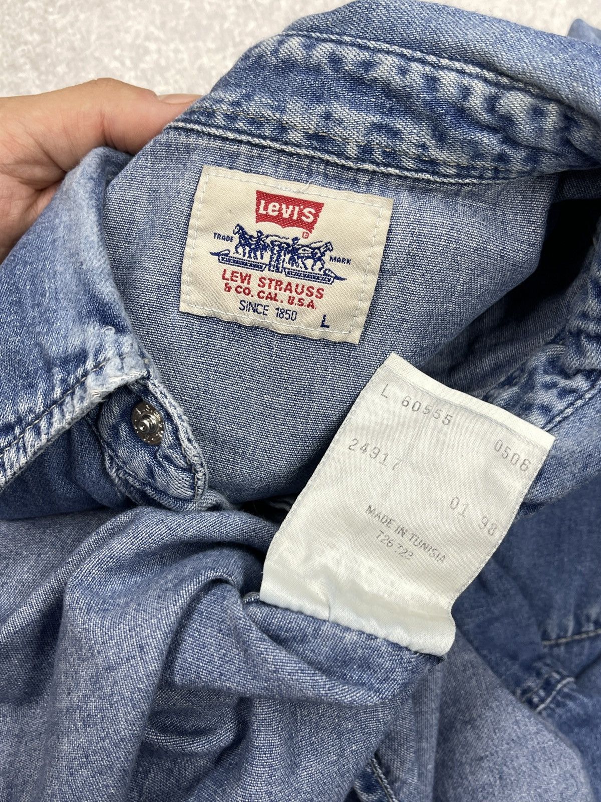 Levi's Vintage Levis Strauss Denim Shirts Button Blue Y2K Size L Size US L / EU 52-54 / 3 - 8 Thumbnail