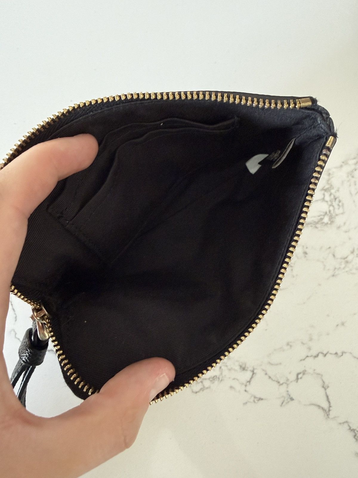 Coach Coach Corner Zip Black Leather Wristlet Size ONE SIZE - 5 Thumbnail