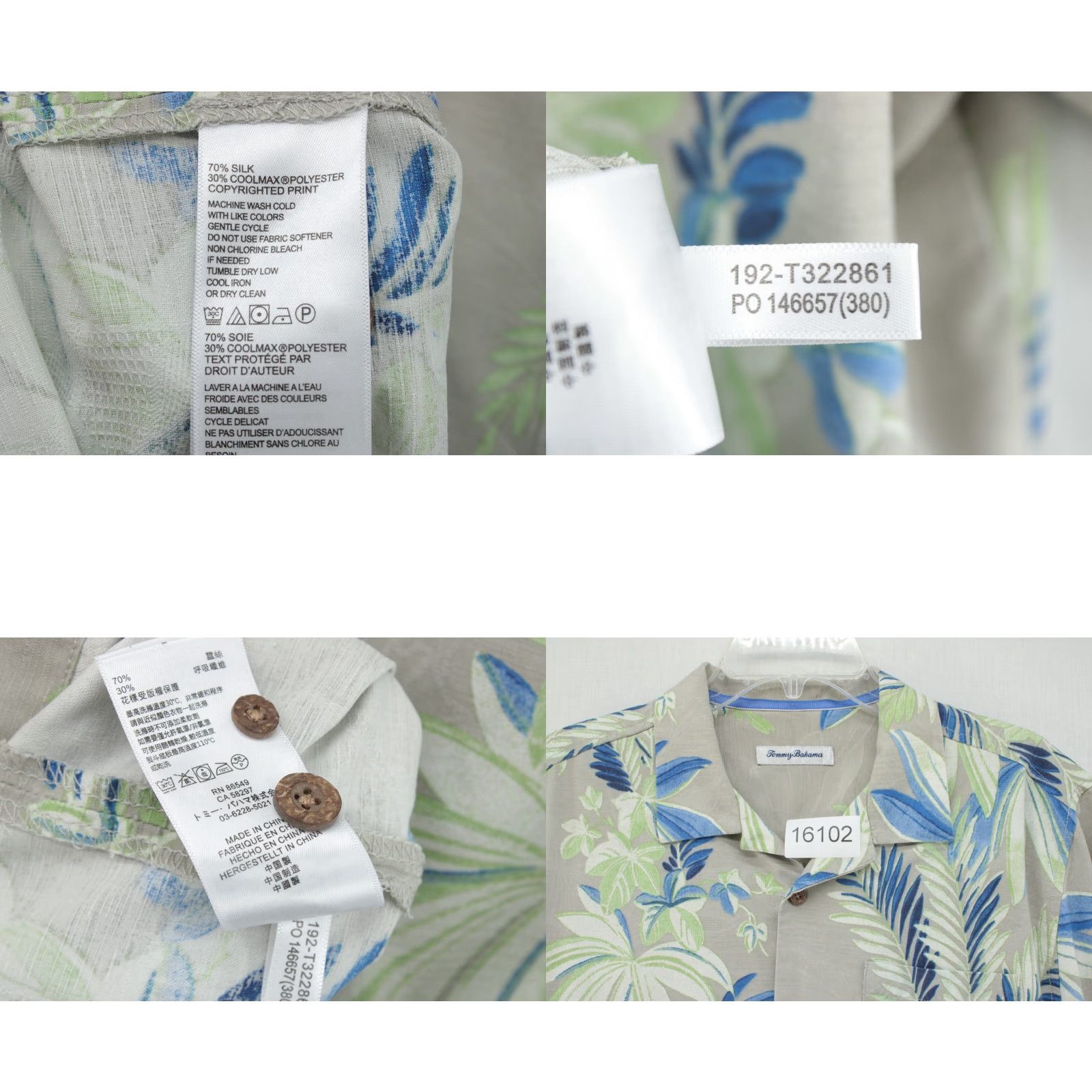 Tommy Bahama VINTAGE Tommy Bahama Island Zone Shirt Men's Medium Floral Loop Collar Hawaiian Luau Shirt Size US M / EU 48-50 / 2 - 8 Thumbnail