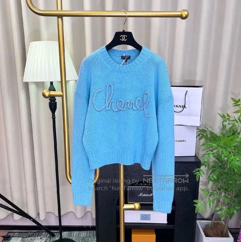 Chanel Chanel Blue Cashmere Sweater for Women . Size XL / US 12-14 / IT 48-50 - 1 Thumbnail