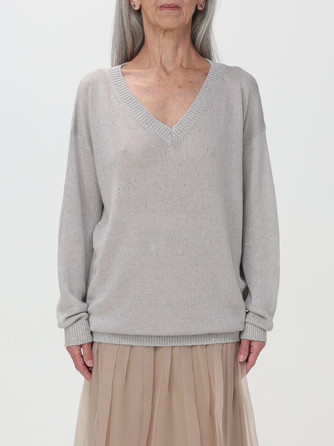 image of Brunello Cucinelli Sweater Woman Beige, Women's (Size Medium)